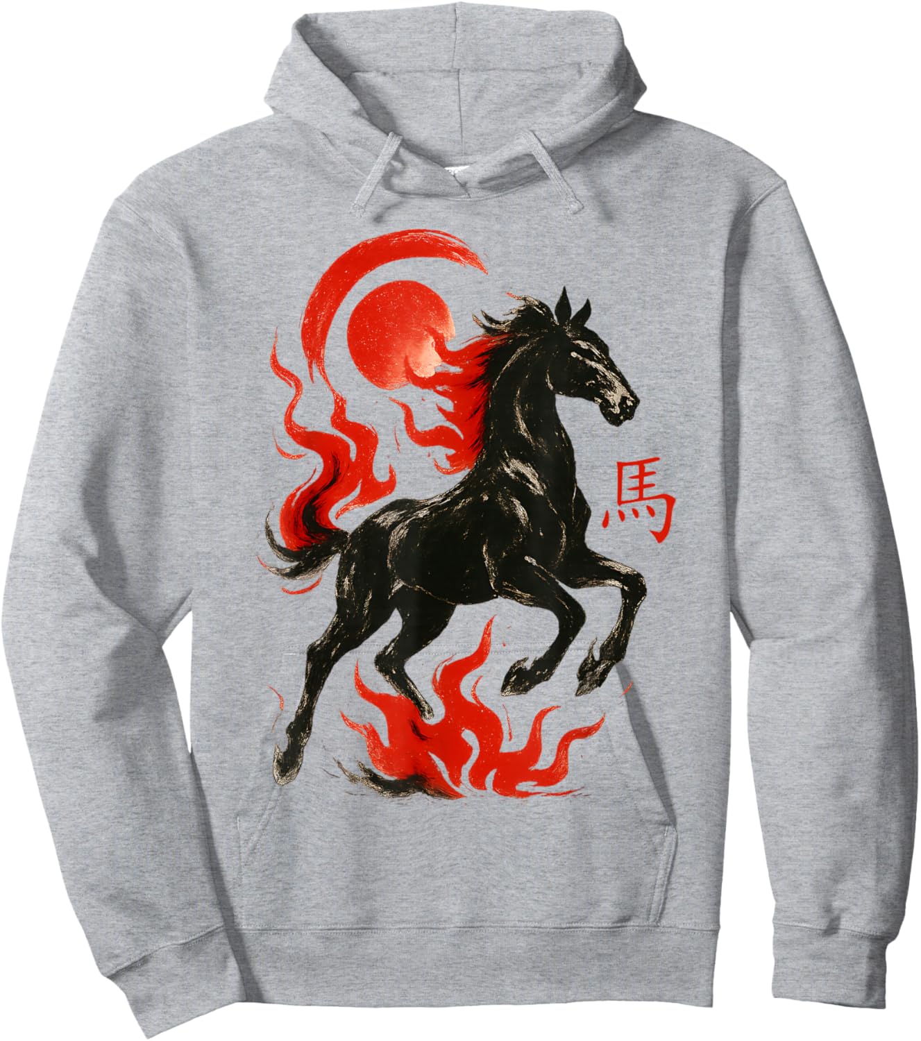 Traditional Chinese New Year - Year of the Horse 2026 Hoodie - Hoodie | Ash