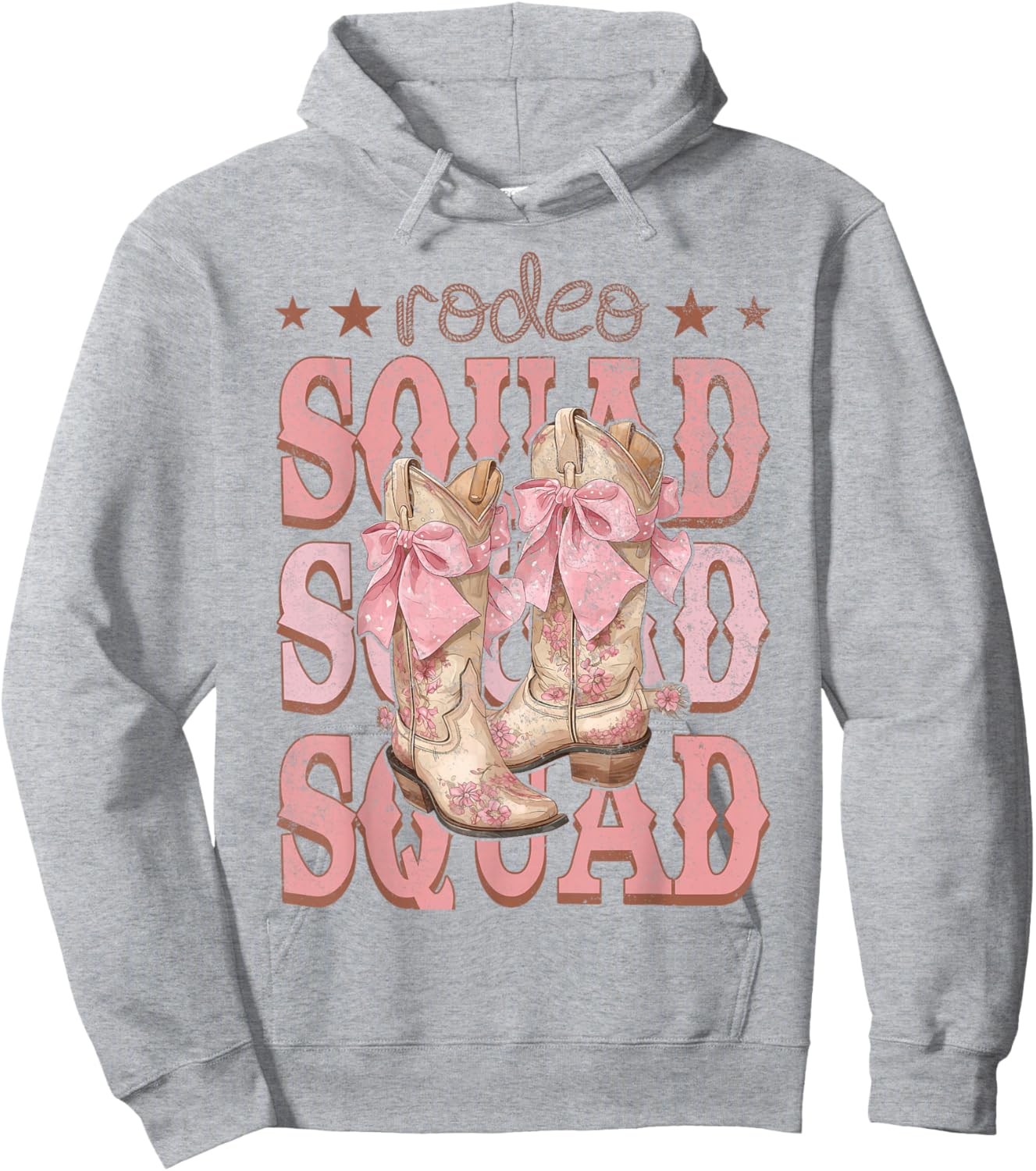 Rodeo Squad Pink Boots Coquette Cow-Girl Birthday Party Hoodie - Hoodie | Ash