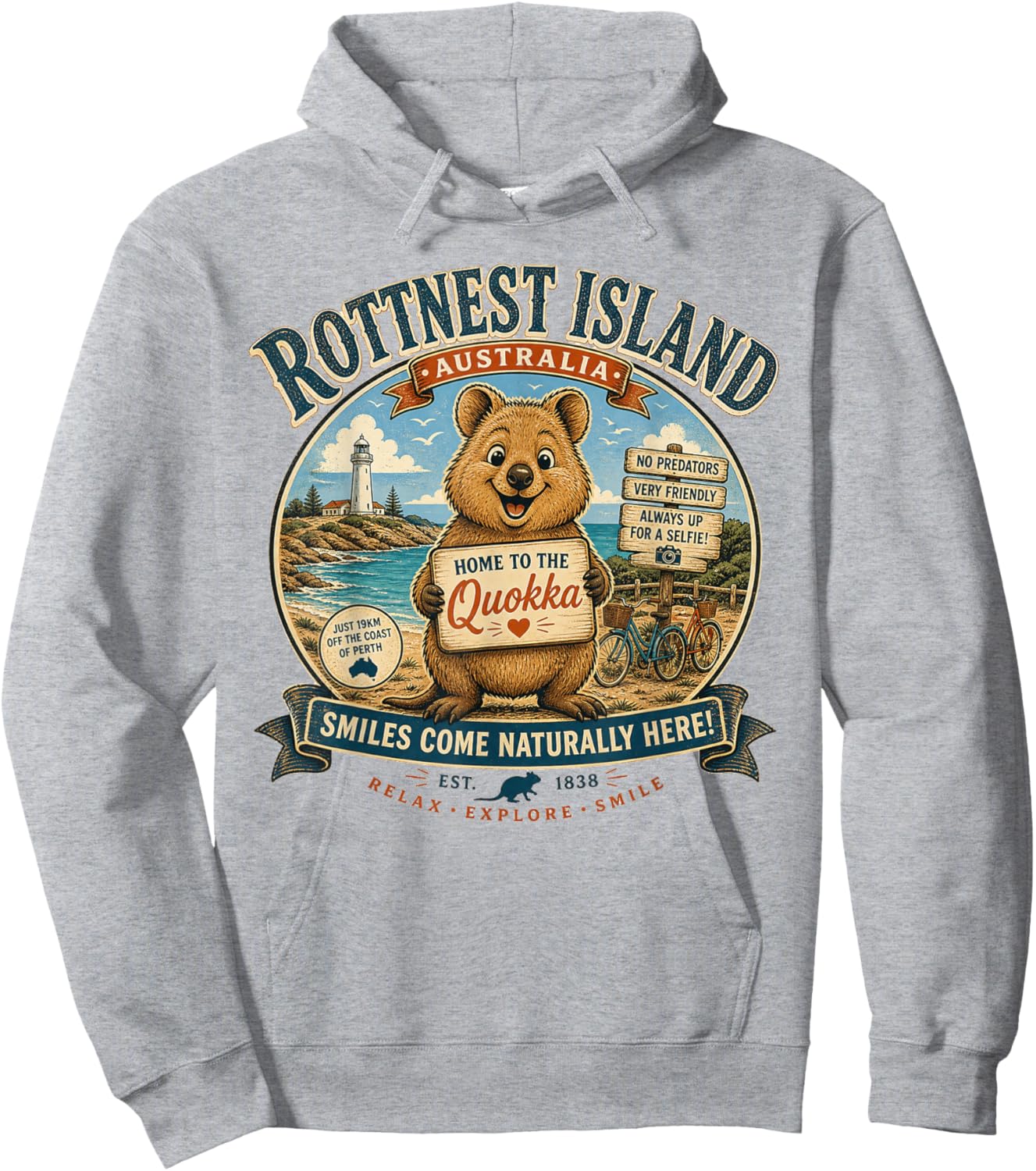 Rottnest Island, en Australie, Qui abrite Les Quokka Hoodie - Hoodie | Ash