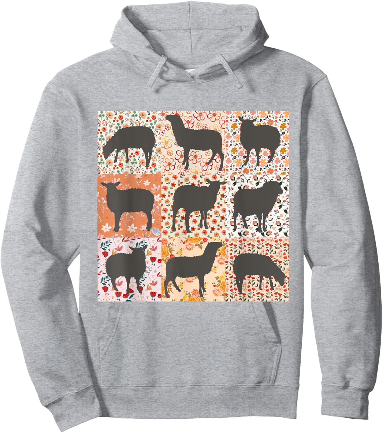 Sheep Lover Sheep Mom Sheep Mama Farmer Floral Boho Sheep Hoodie - Hoodie | Ash