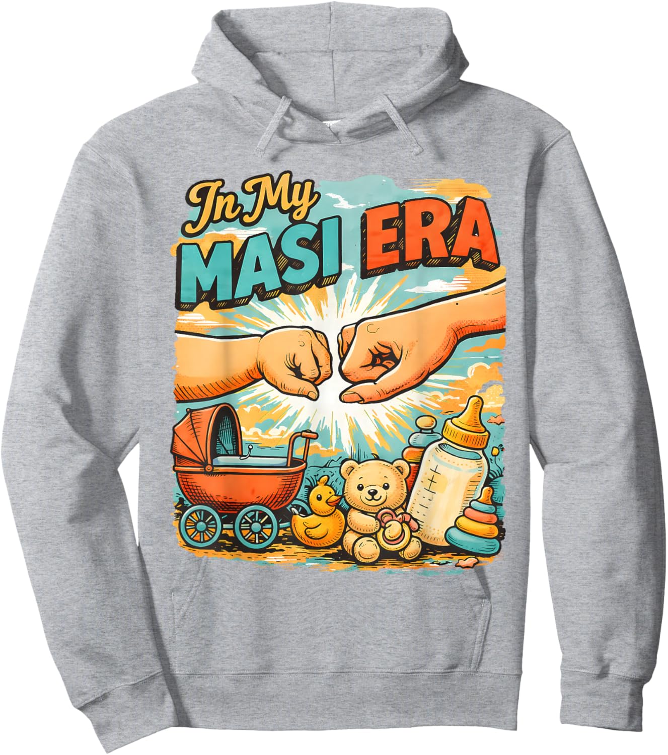 Desi Aunt Indian Pakistani Auntie Baby Shower in My MASI Hoodie - Hoodie | Ash