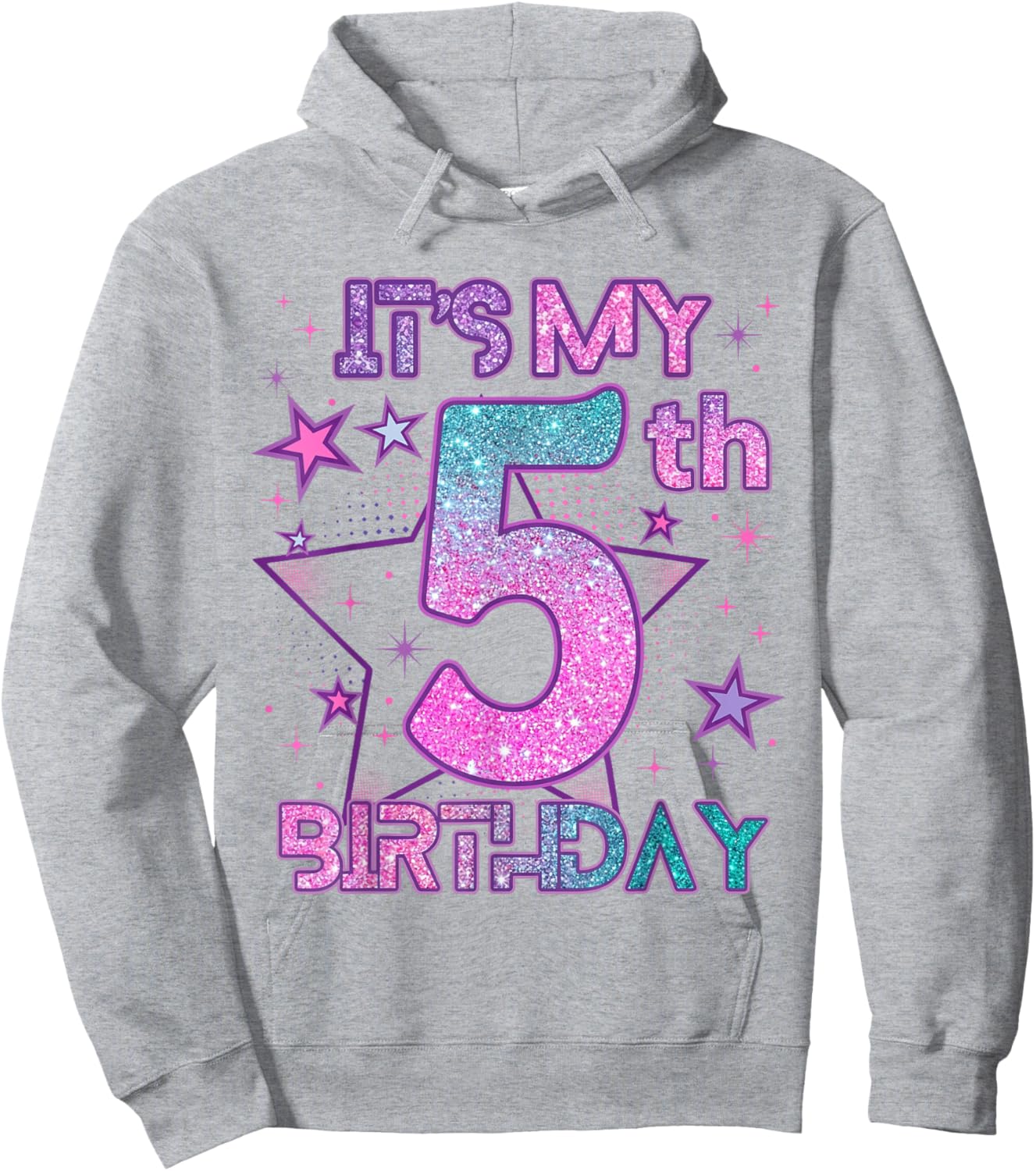 It’s My 5th Birthday K-pop Girl 5 Year Birthday Party Kids Hoodie - Hoodie | Ash