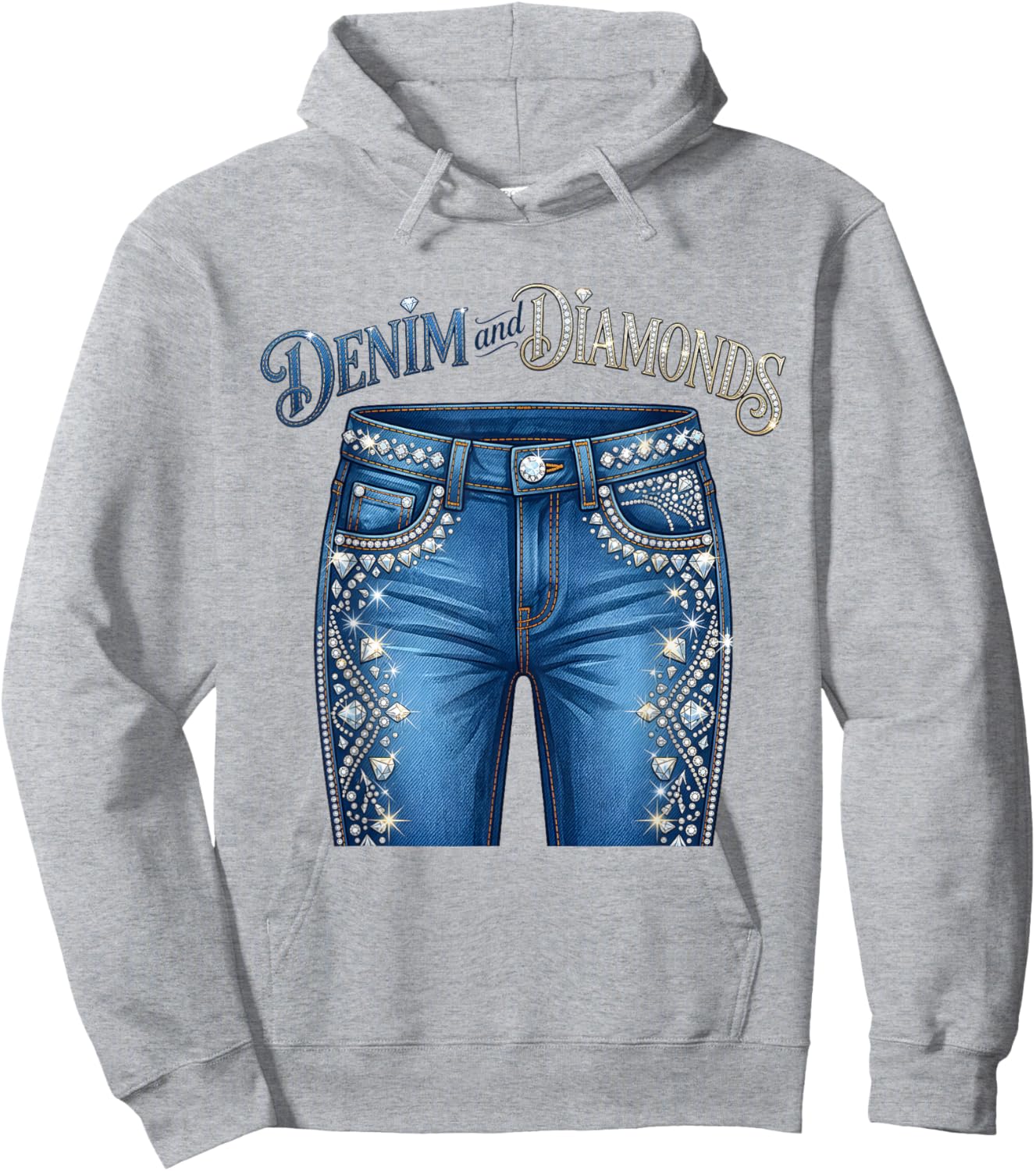 Denim and Diamonds Blue Denim Jeans Outfit Women Girls Hoodie - Hoodie | Ash