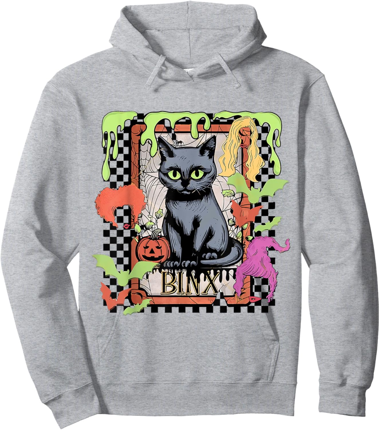 Black Cat Witch Binx Halloween Women Kids Hoodie - Hoodie | Ash