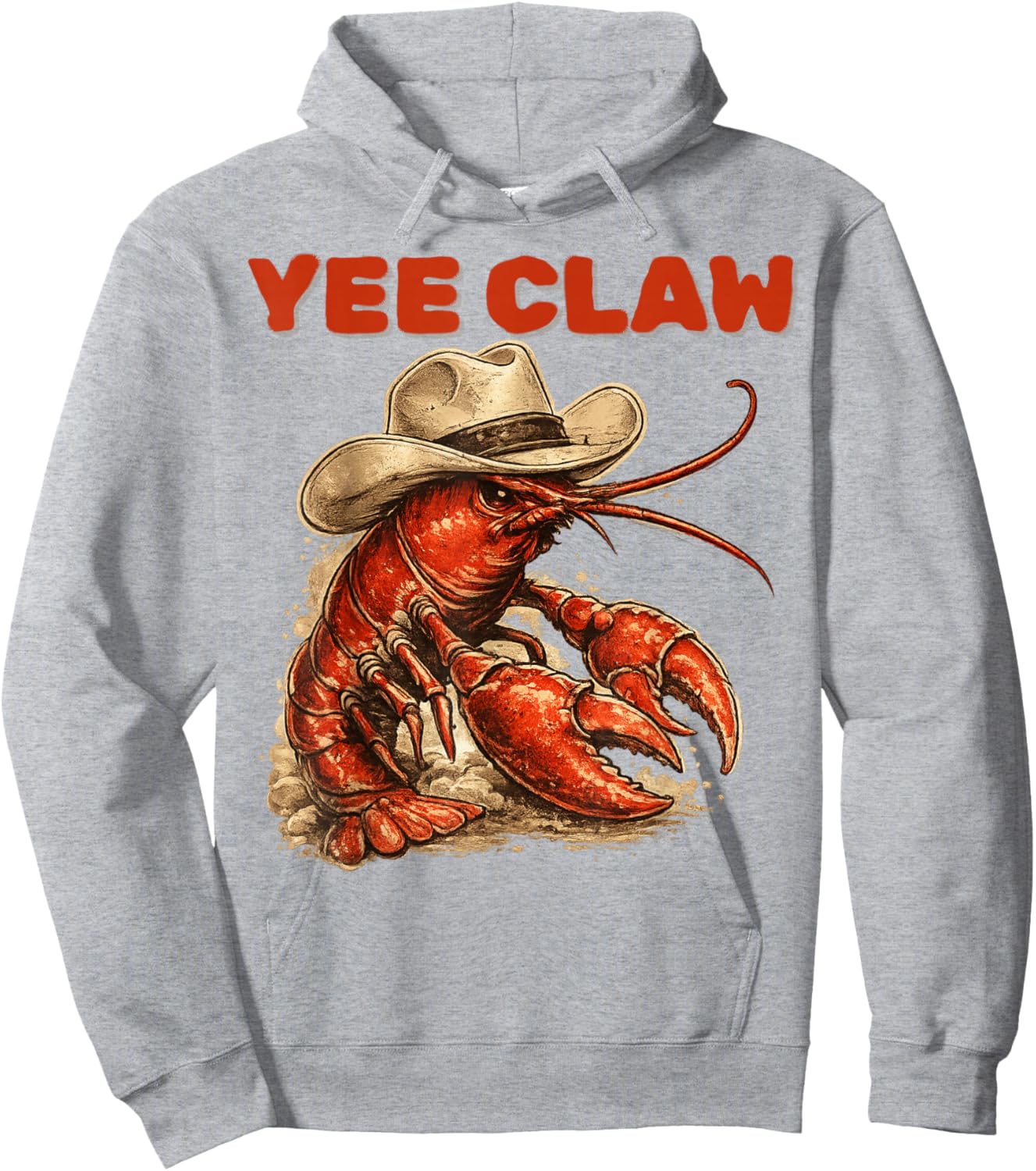 Lobster Cowboy Trendy Yee Claw Funny Lobster Western Beach Hoodie - Hoodie | Ash