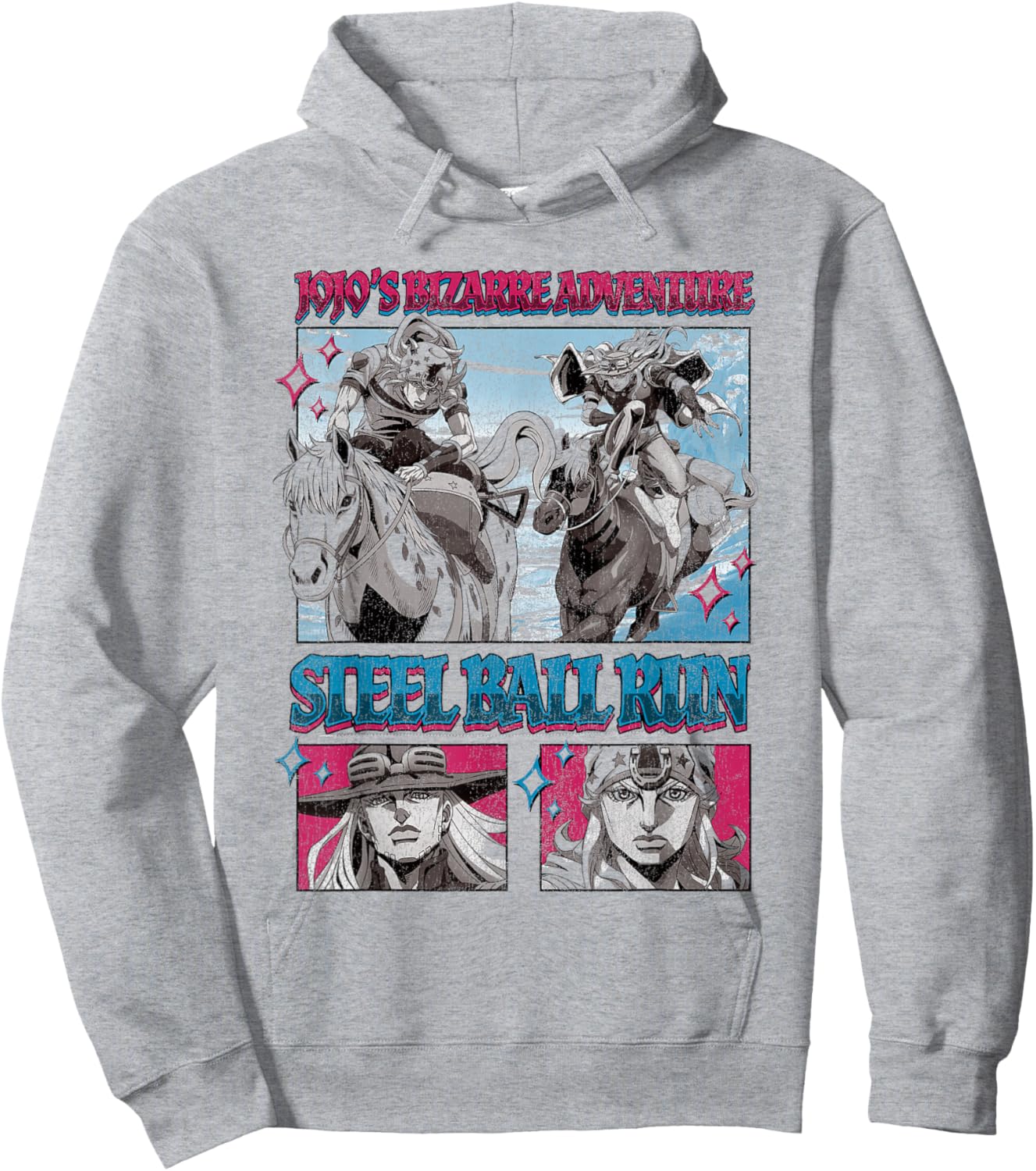 Steel Ball Run Johnny and Gyro Comic Book Panels Anime Hoodie - Hoodie | Ash