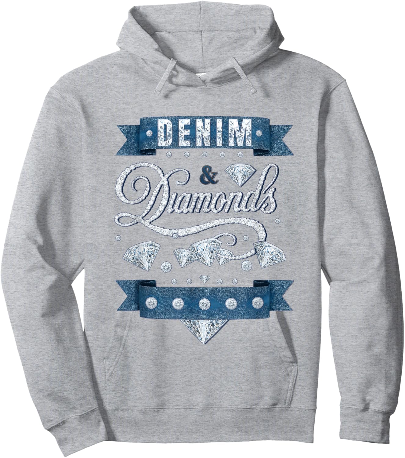 Denim and Diamonds Western Cowgirl Glam Style Men Hoodie - Hoodie | Ash