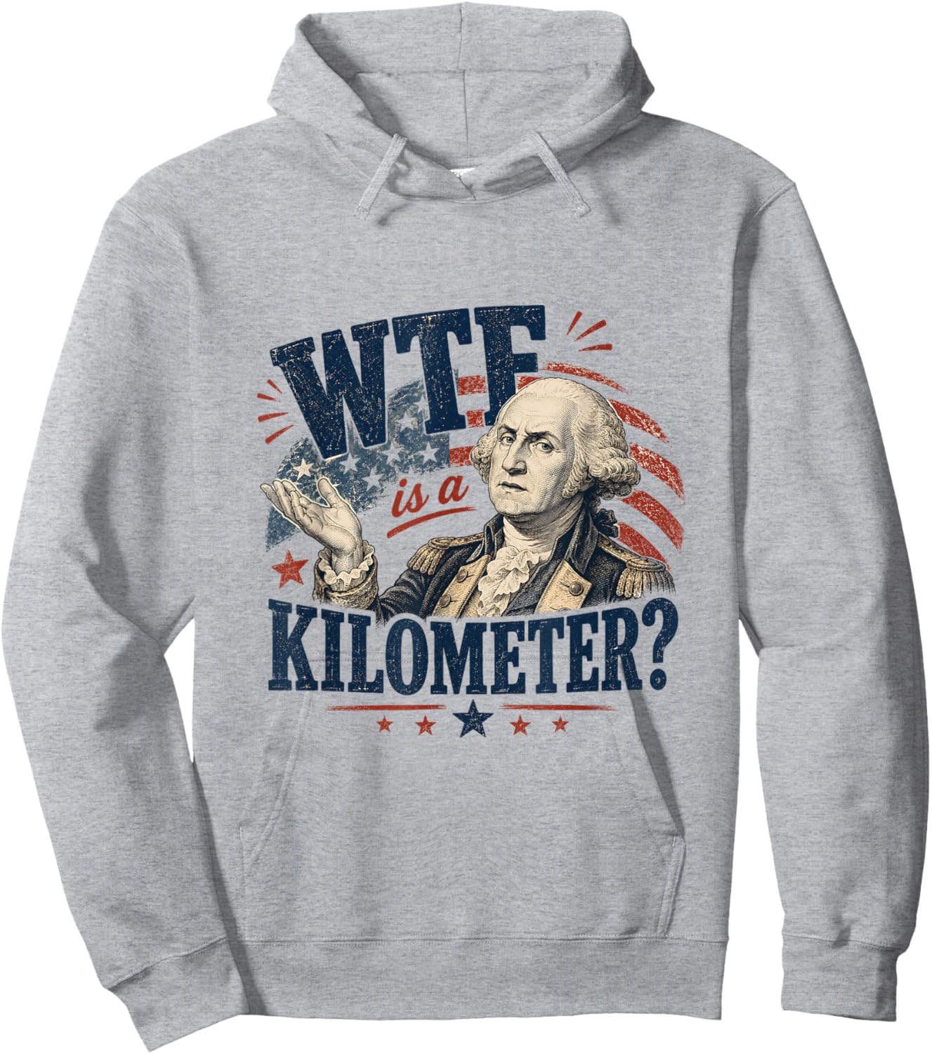 WTF is A Kilometer Washington Patriotic Design Hoodie - Hoodie | Ash