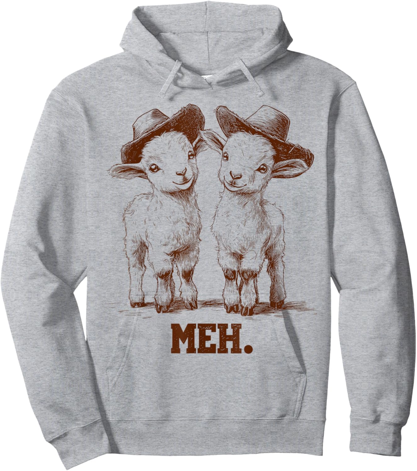Meh Goat Meme Farm Animal Funny Farmer Animals Lover Hoodie - Hoodie | Ash
