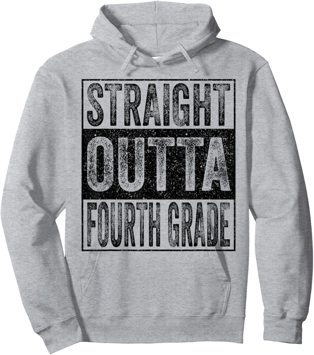 Straight Outta Fourth Grade Class of 2026 Graduate 4th Grade Hoodie - Hoodie | Ash