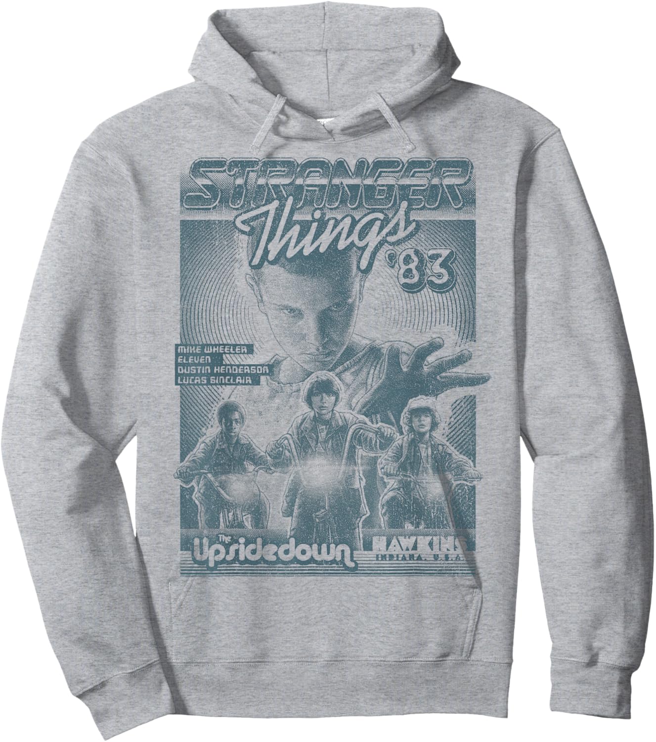 Stranger Things Eleven Mike Dustin Lucas Upside Down 1983 Hoodie - Hoodie | Ash