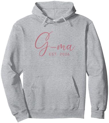 G-Ma 2026 Grandma Announcement Cute Pink Hoodie - Hoodie | Ash