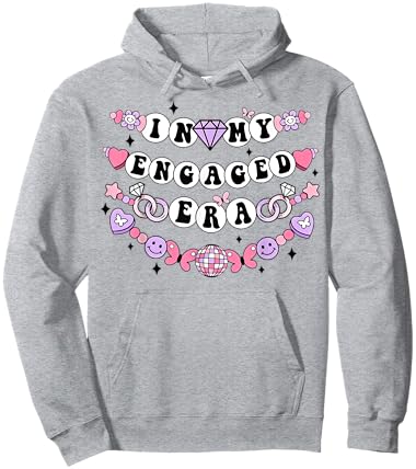In My Engaged Era Disco Friendship Bracelet Mrs Fiance Bride Hoodie - Hoodie | Ash