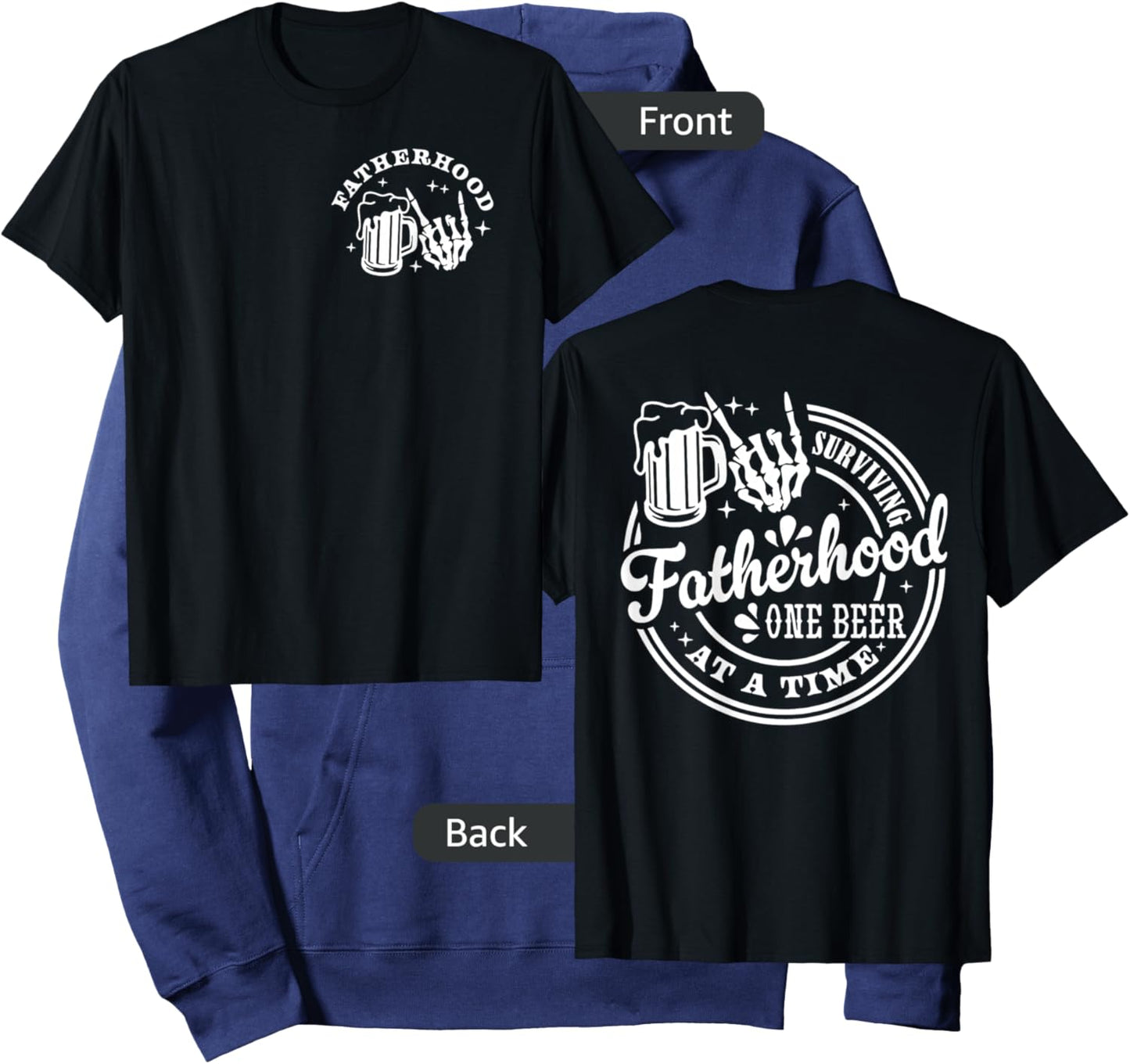 Surviving Fatherhood One Beer At A Time Fathers Day Hoodie - Hoodie | Navy