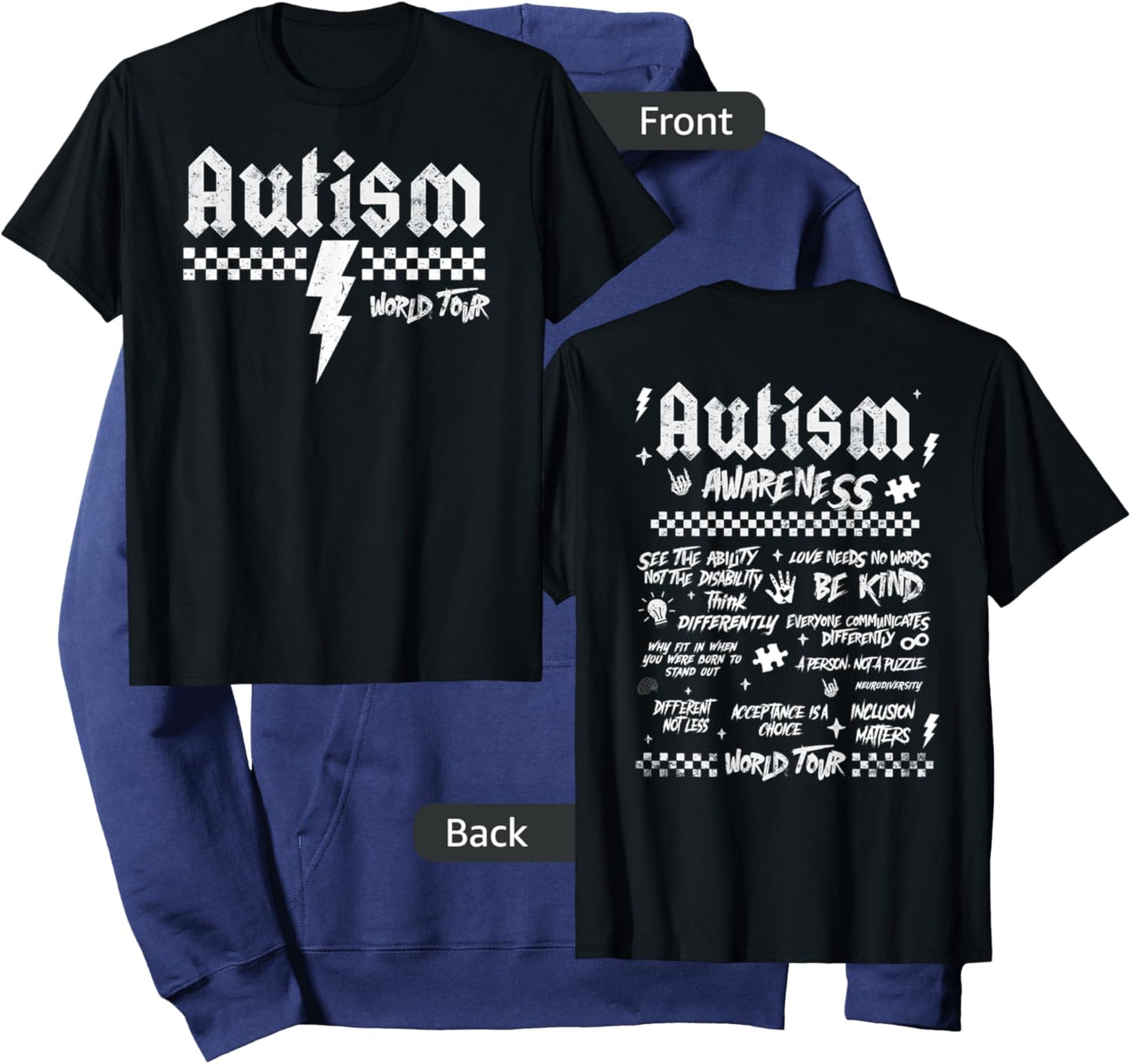 Autism World Tour Autism Awareness Mom Mama Be Kind Hoodie - Hoodie | Navy