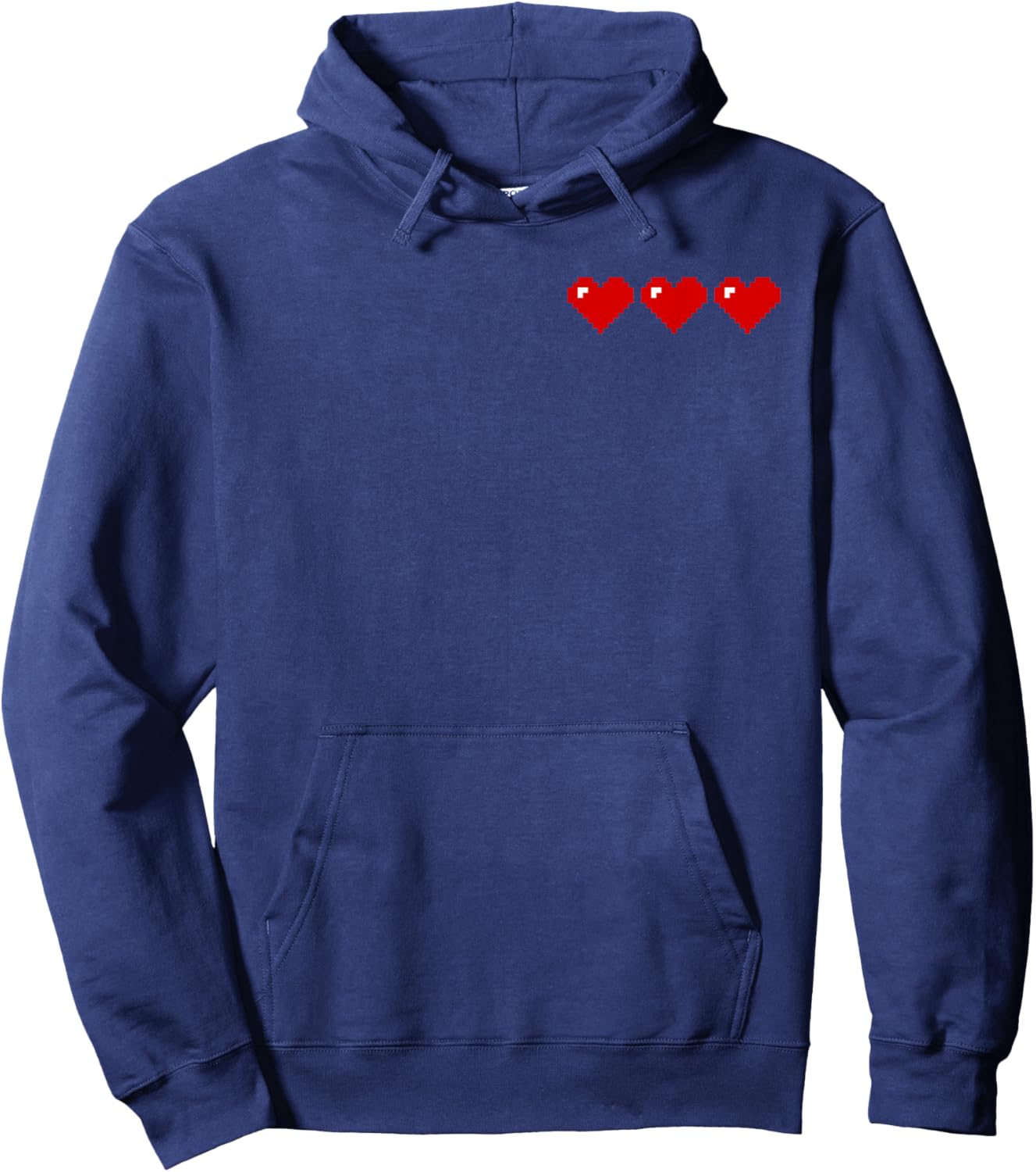 Retro Pixel Hearts Hoodie - Hoodie | Navy