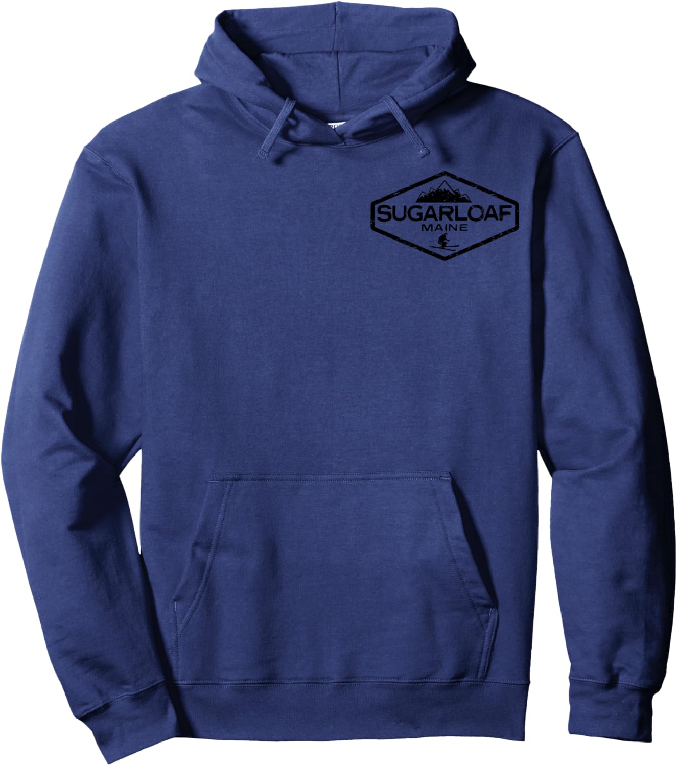 Sugarloaf Maine Vintage Distressed Front and Back Hoodie - Hoodie | Navy