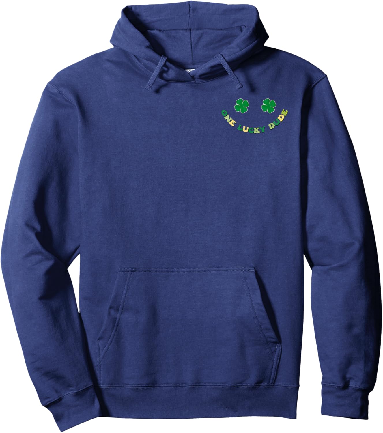 Retro One Lucky Dude St Patricks Day Shamrock Lucky Charm Hoodie - Hoodie | Navy