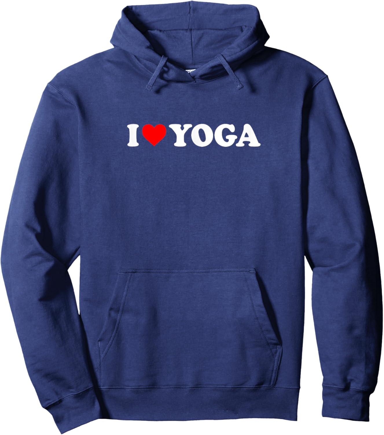 I Love Heart Yoga Simple Cute Funny Hoodie - Hoodie | Navy
