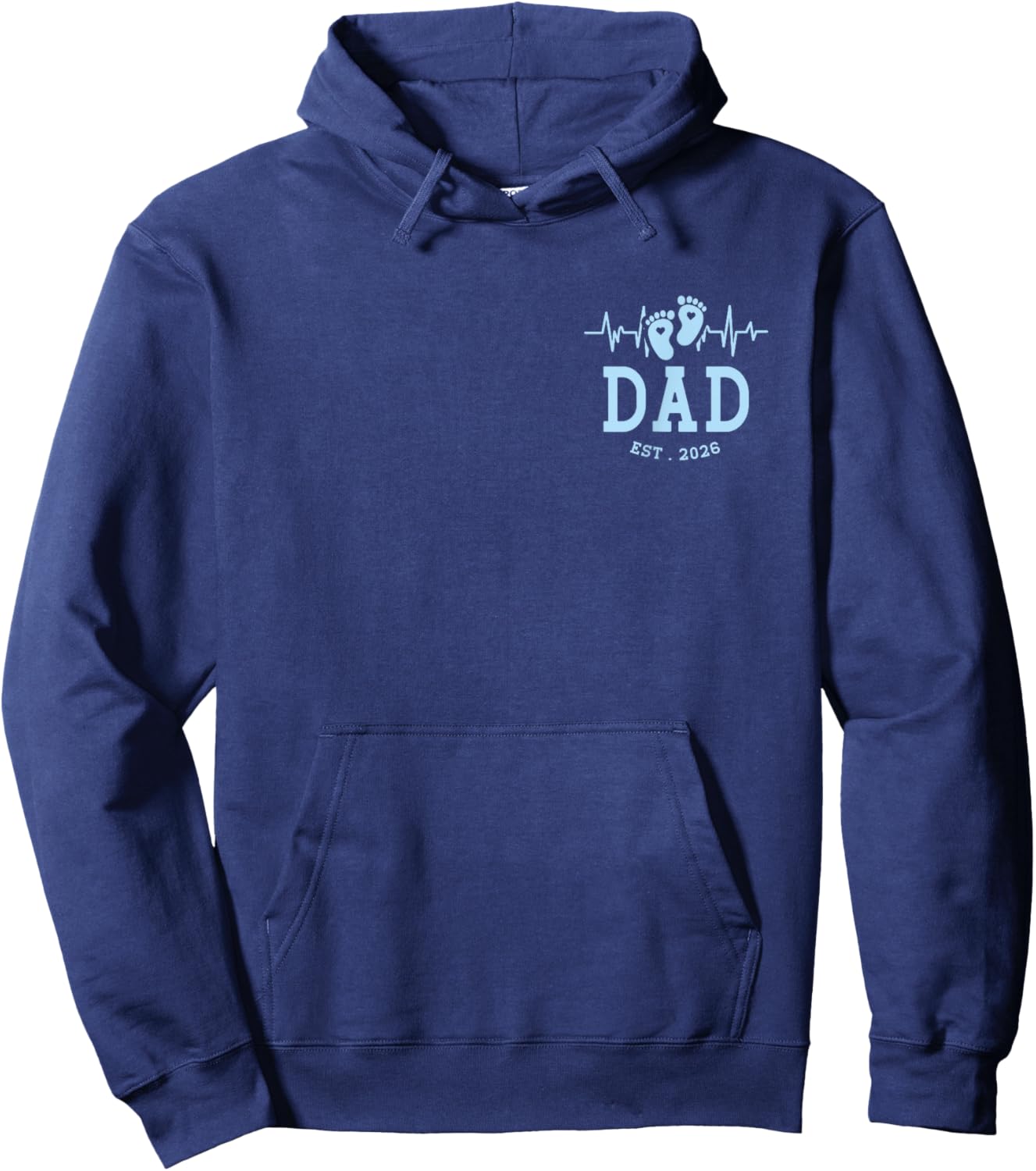 Boy Dad Est 2026 New Daddy Baby Expecting First Fathers Day Hoodie - Hoodie | Navy