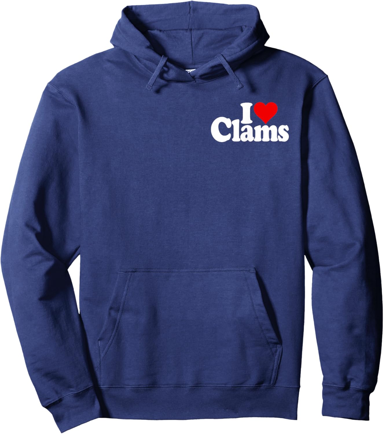 I Love Heart Clams Clamming Shellfish Hoodie - Hoodie | Navy