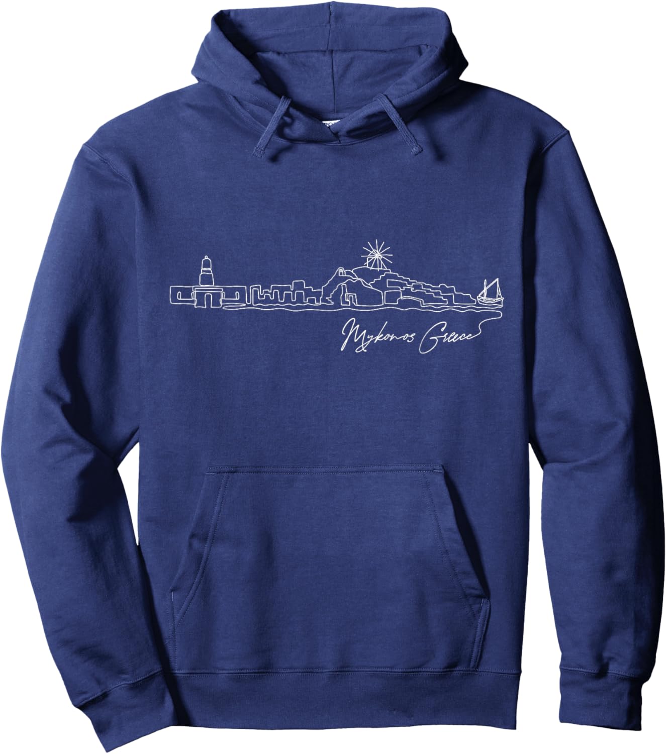 Signature Mykonos City Skyline - Greece Souvenir Hoodie - Hoodie | Navy