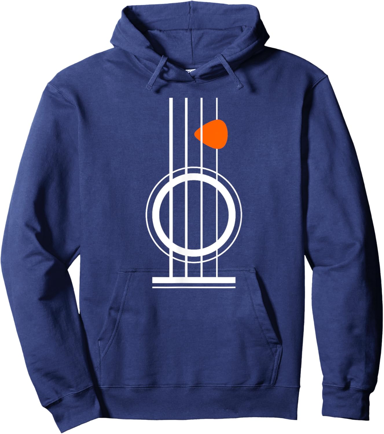 4 Strings & Pick / Plectrum - Bass Guitar Player or Bassist Hoodie - Hoodie | Navy