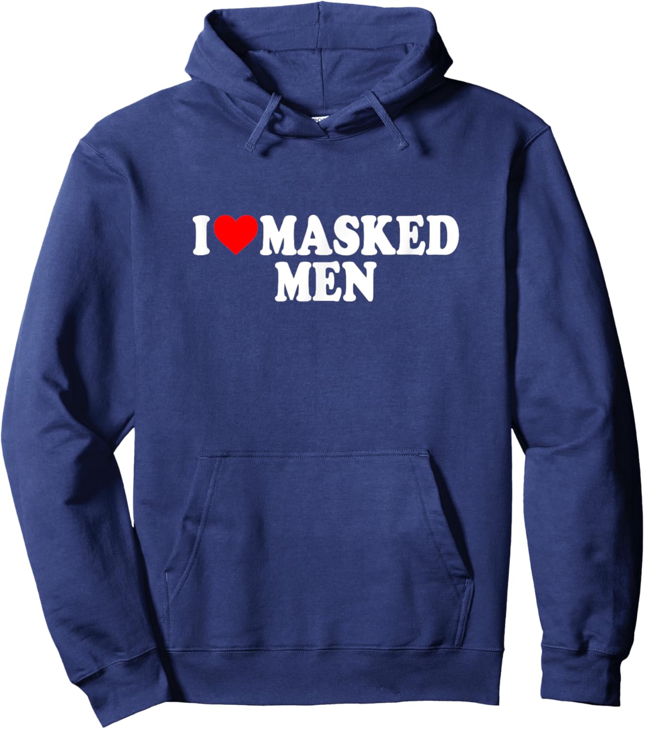 I Love Heart Masked Men Funny Gag Gifts Parties Booktok Hoodie - Hoodie | Navy