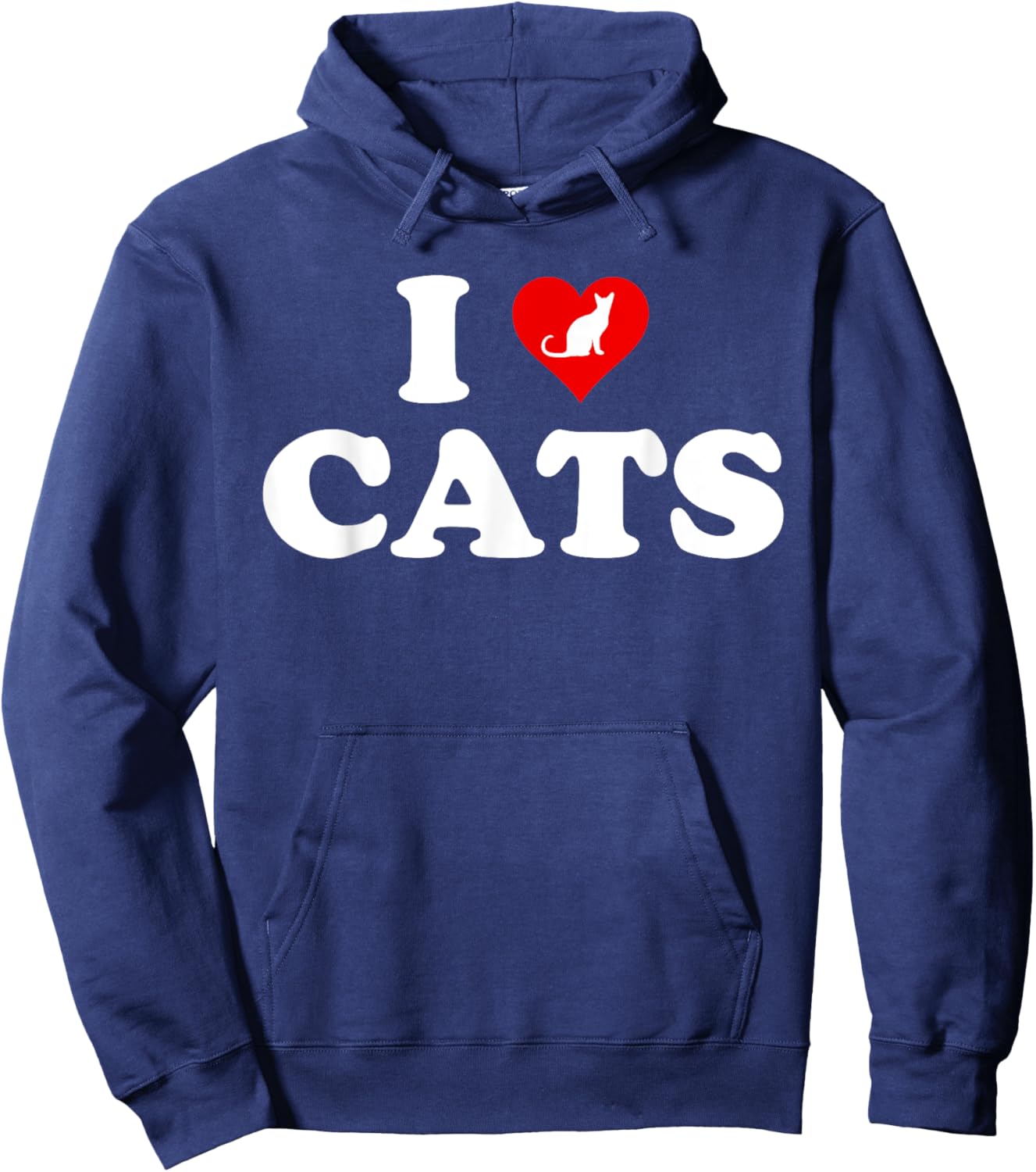 I Love Heart Cats Hoodie - Hoodie | Navy