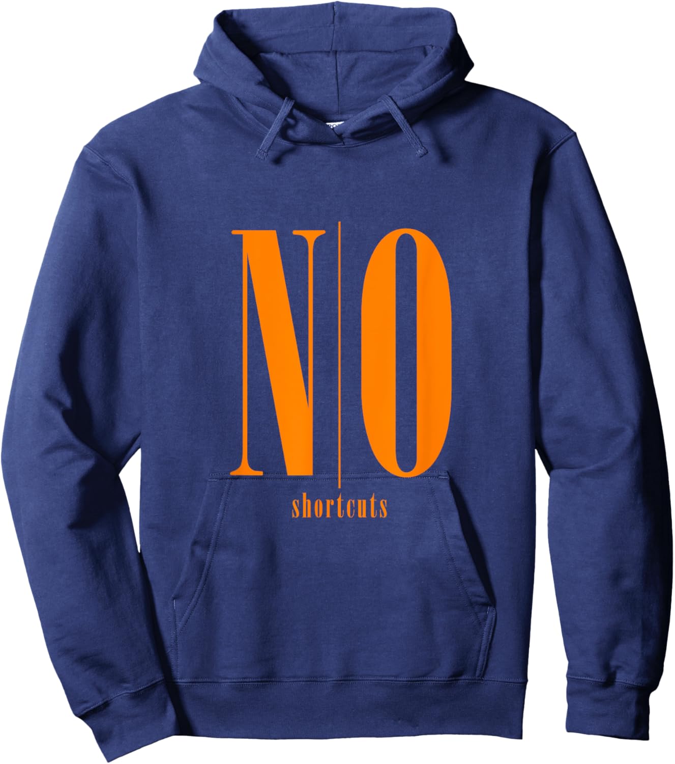 Orange NO shortcuts Orange Graphic Hoodie - Hoodie | Navy