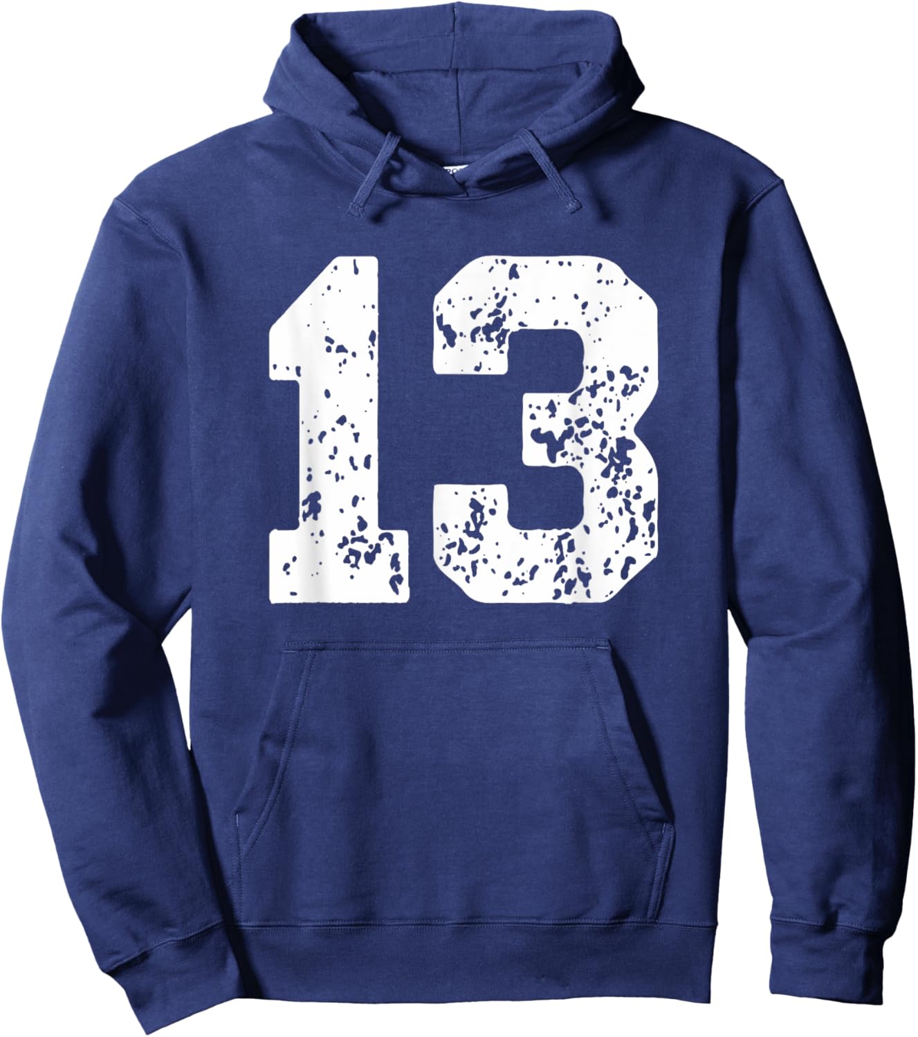 Number 13 White Best Classic College Style Birthday Funny Hoodie - Hoodie | Navy