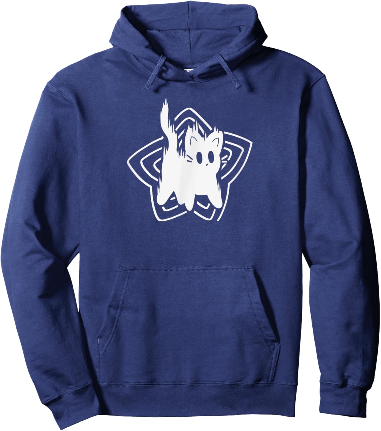 90s Y2K Cute Scary Scared Cat Tomcat Women Kids Hoodie - Hoodie | Navy