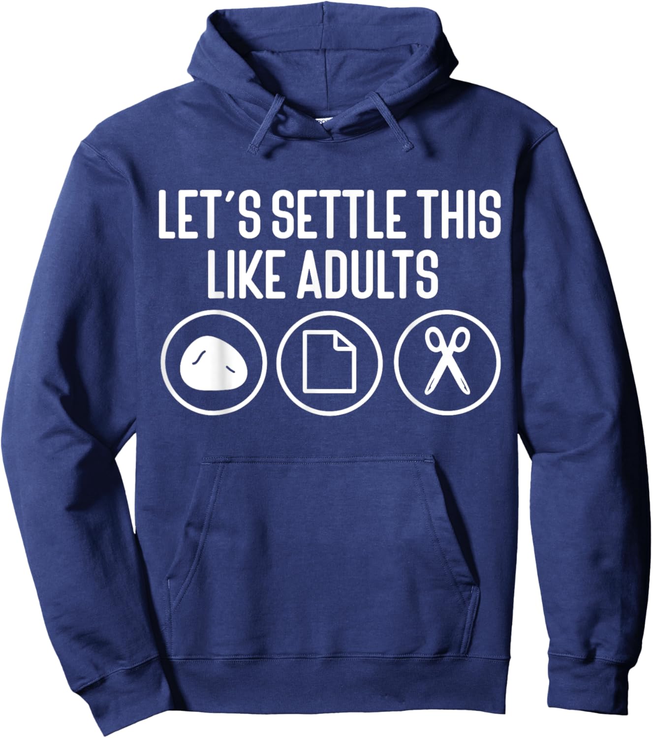 Let's Settle This Like Adults Rock Paper Scissors Hoodie - Hoodie | Navy