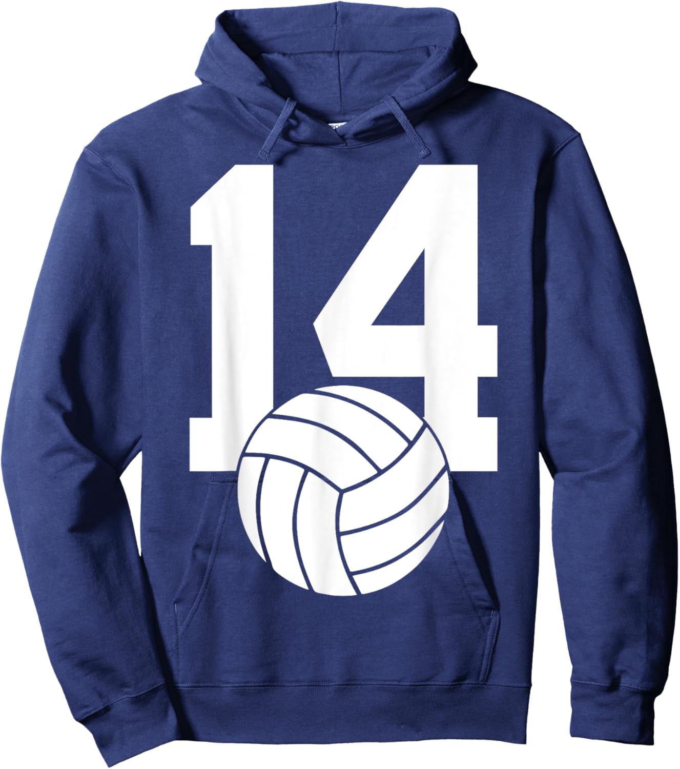 Number 14 Volleyball 14th Birthday Hoodie - Hoodie | Navy