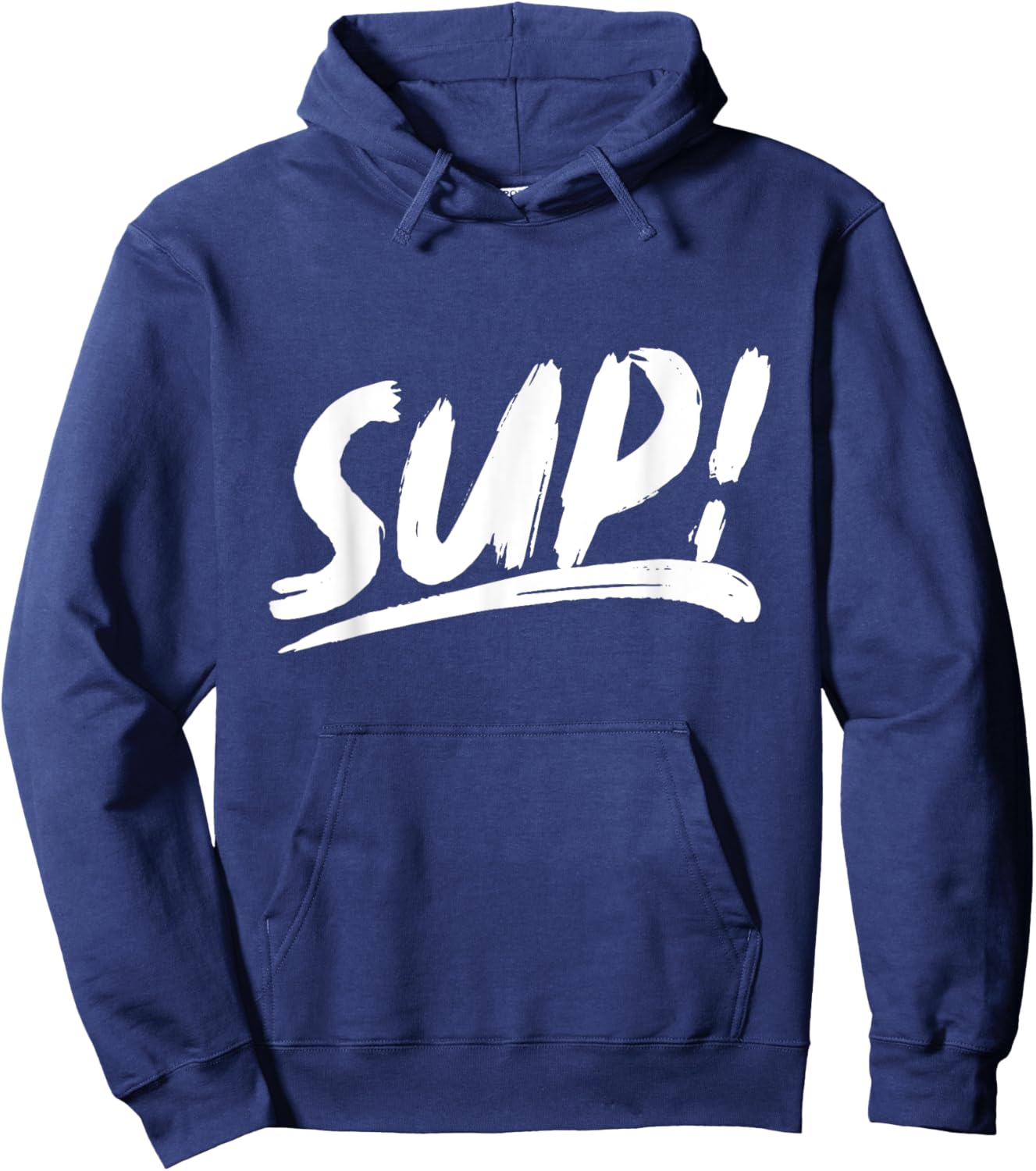 That Says Sup - Brushstroke Written Hoodie - Hoodie | Navy
