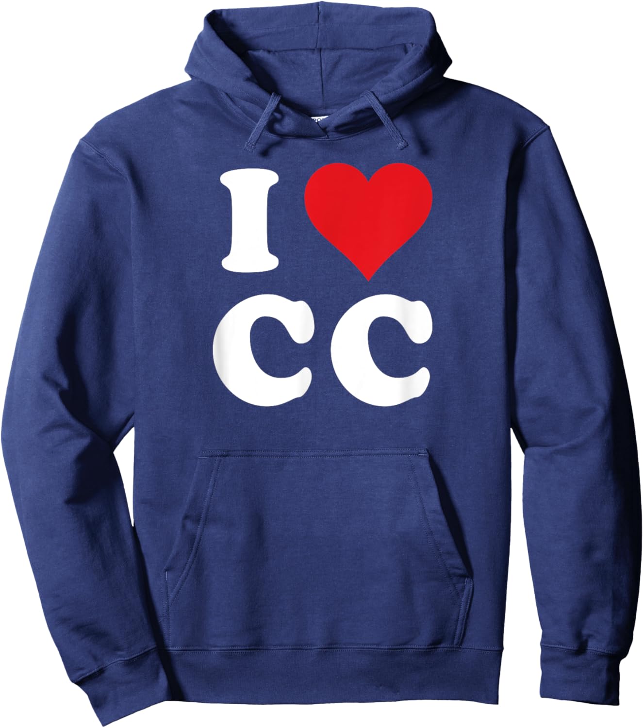 I Heart CC Initials I Love C.C. First And Last Name C C Hoodie - Hoodie | Navy