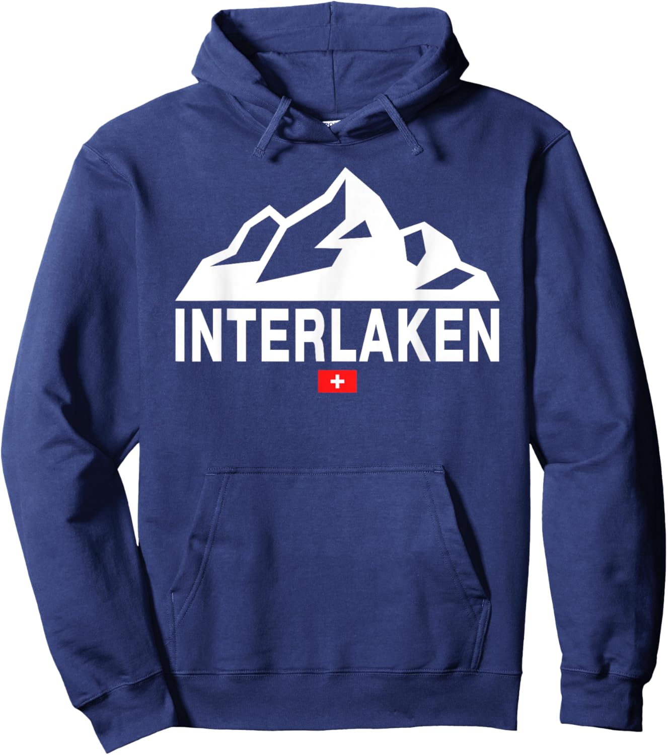Interlaken Switzerland Swiss Flag Swiss Mountains Hoodie - Hoodie | Navy