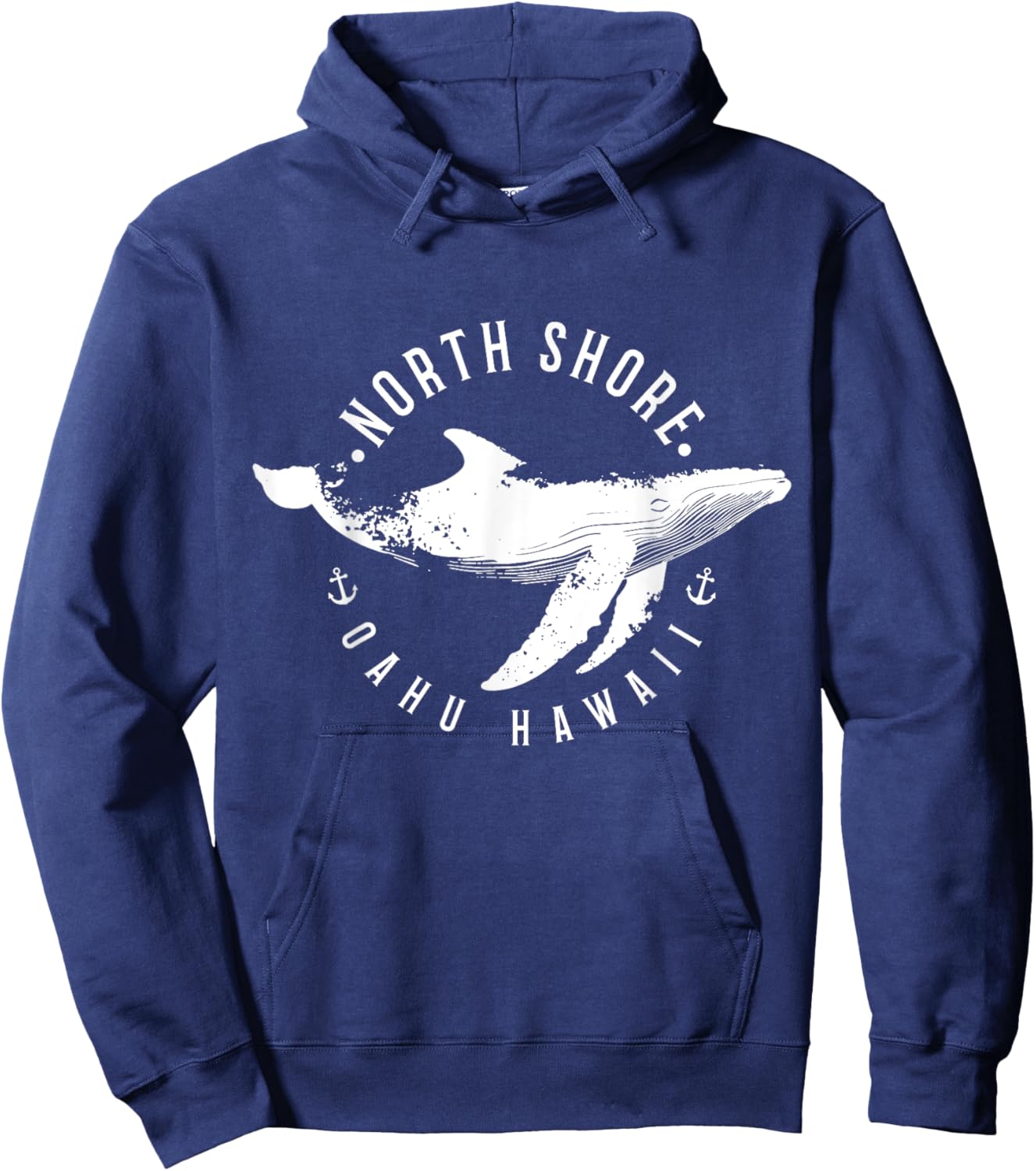 North Shore Uaho Hawaii Surfer Souvenir Whale Ocean Nautical Hoodie - Hoodie | Navy