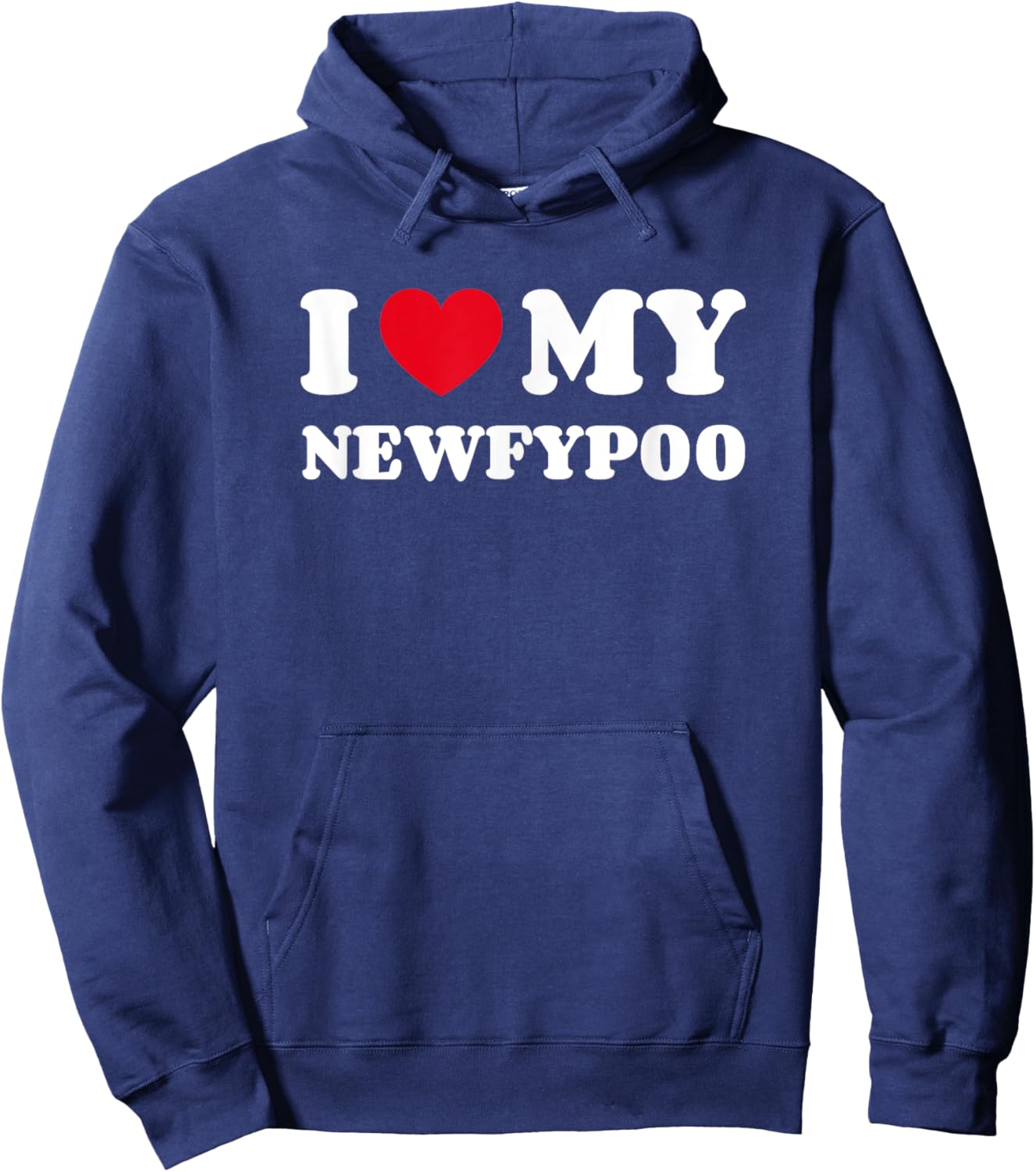 Newfypoos Newfoundland Poodle Mix I Love My Newfypoo Hoodie - Hoodie | Navy