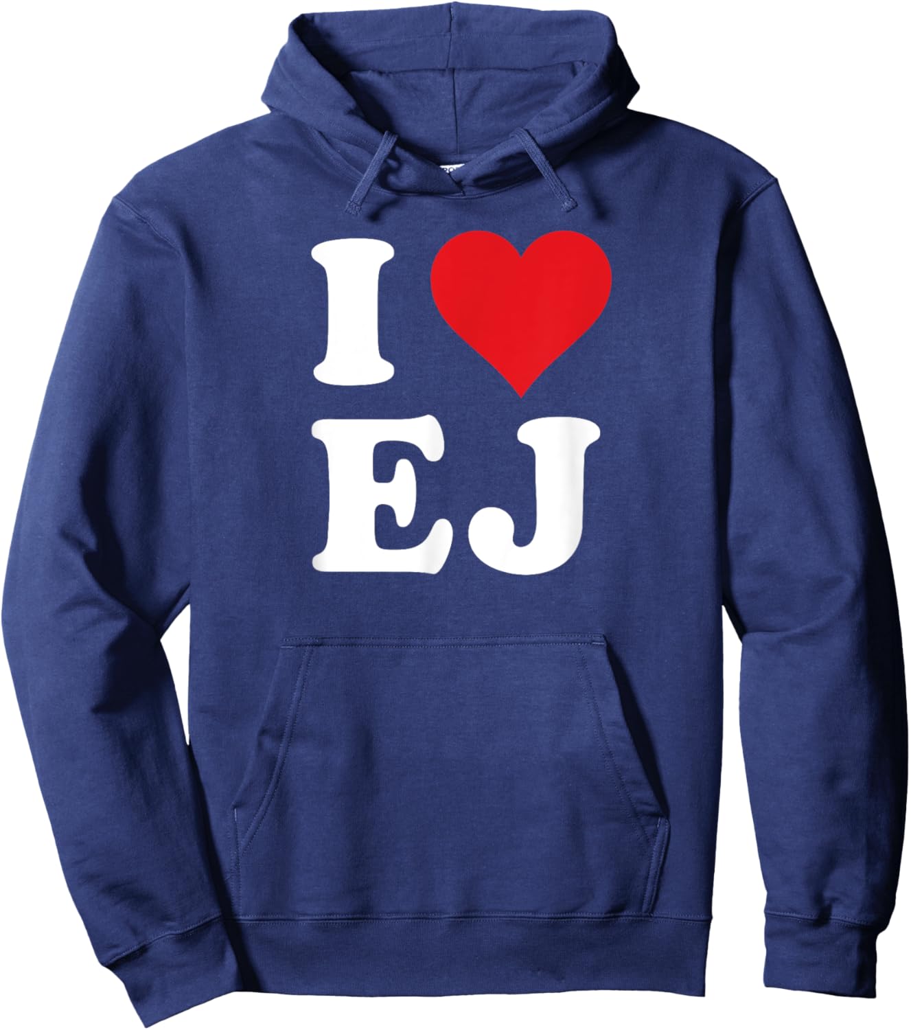 I Heart EJ Initials I Love E.J. First And Last Name E J Hoodie - Hoodie | Navy