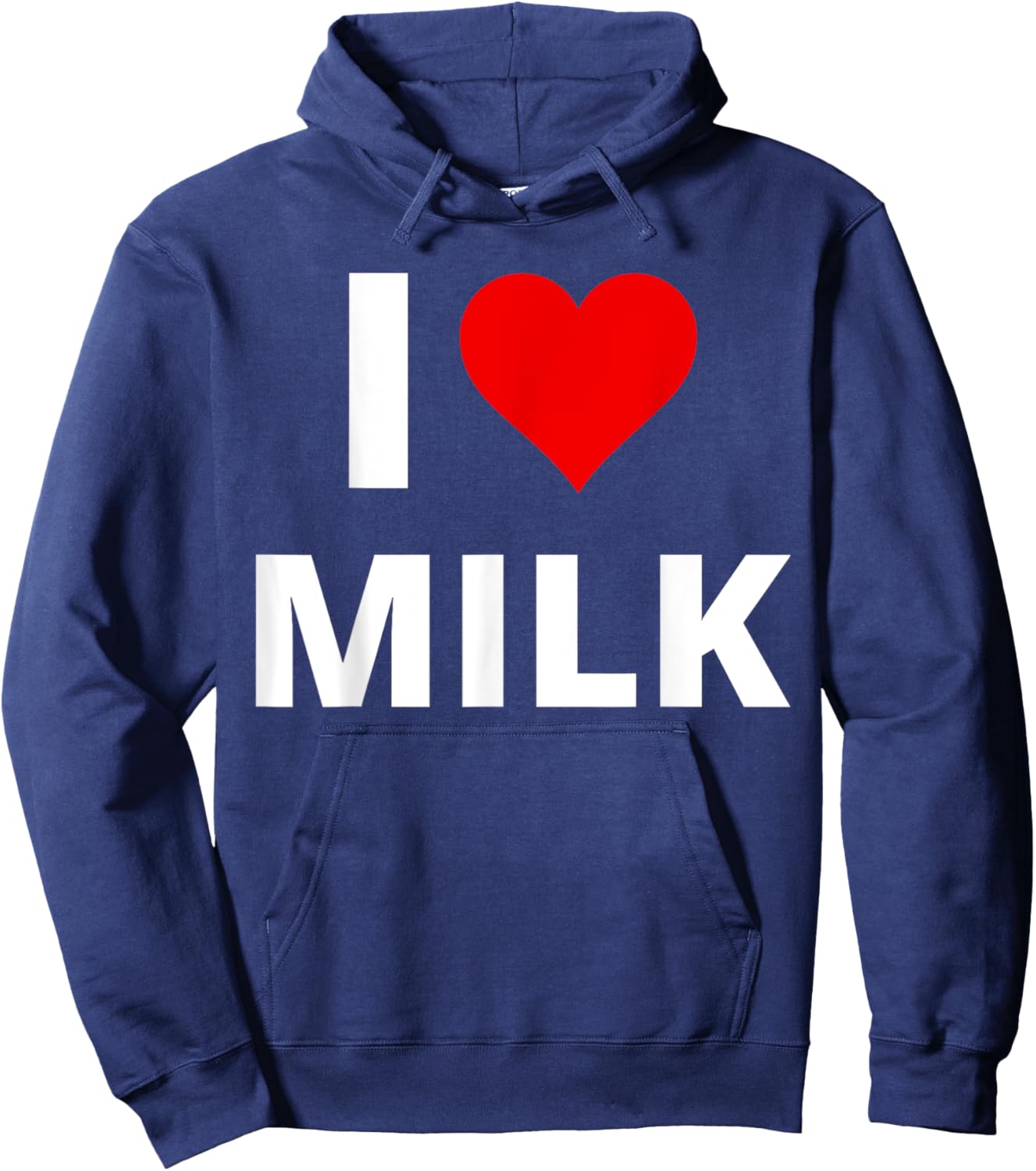 I Love Milk, With A Red Heart Hoodie - Hoodie | Navy