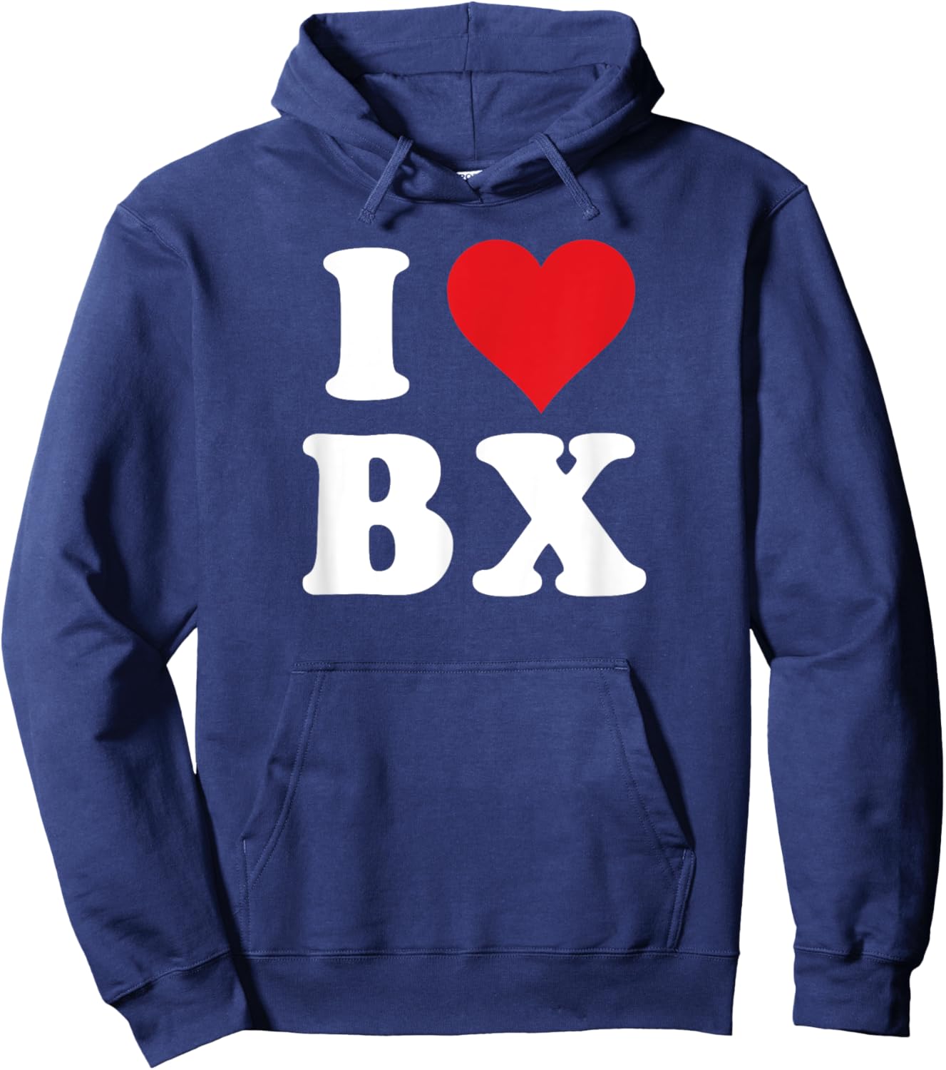 I Heart BX Initials I Love B.X. First And Last Name B X Hoodie - Hoodie | Navy