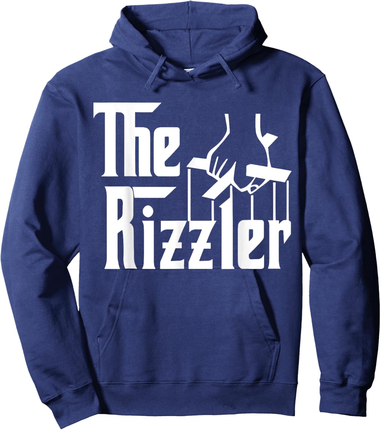 The Funny Rizzler Big Justice Apparel Men Women -Adults , Black, Small, Short Sleeve, Modern, Graphic Hoodie - Hoodie | Navy