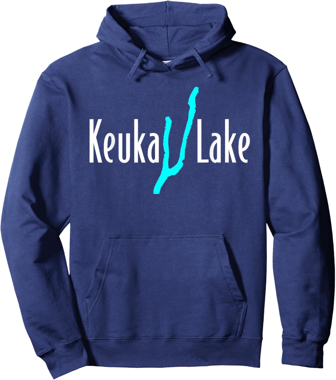 Minimalist Keuka Lake - New York Hoodie - Hoodie | Navy