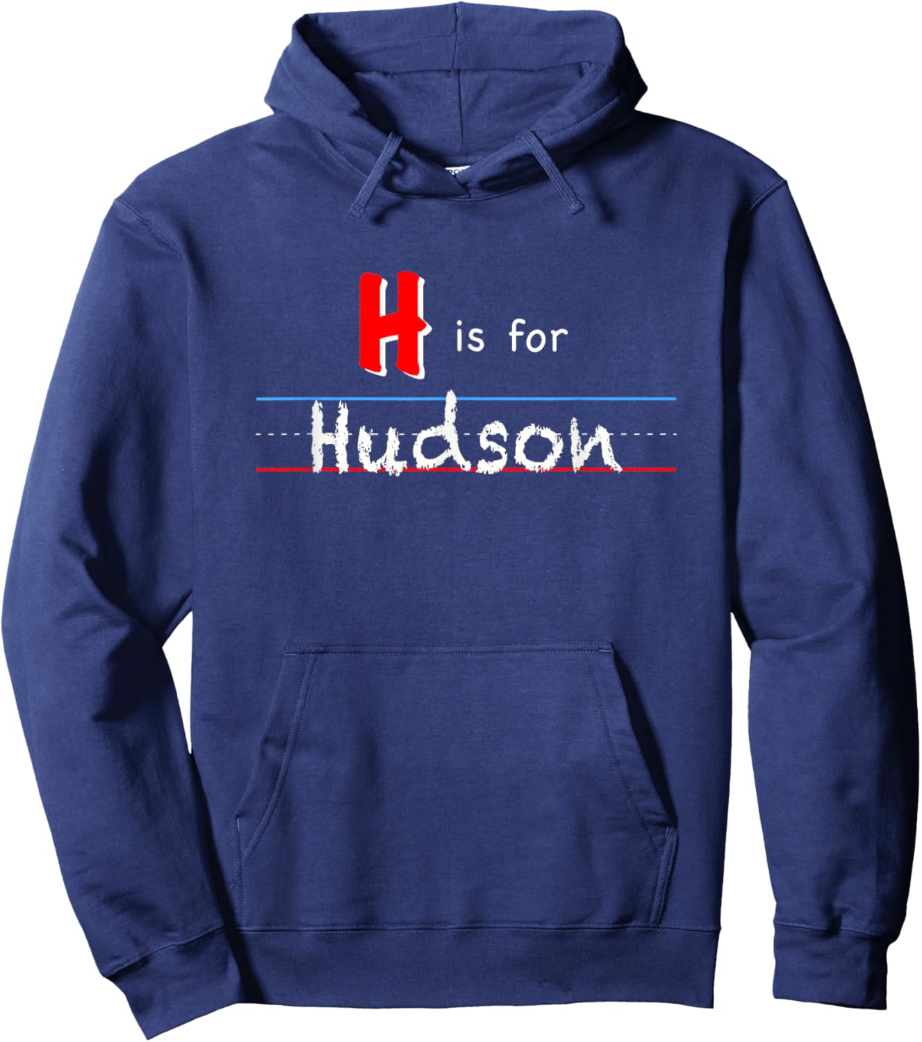 H Is For Hudson, boys custom personalized name kids school Hoodie - Hoodie | Navy