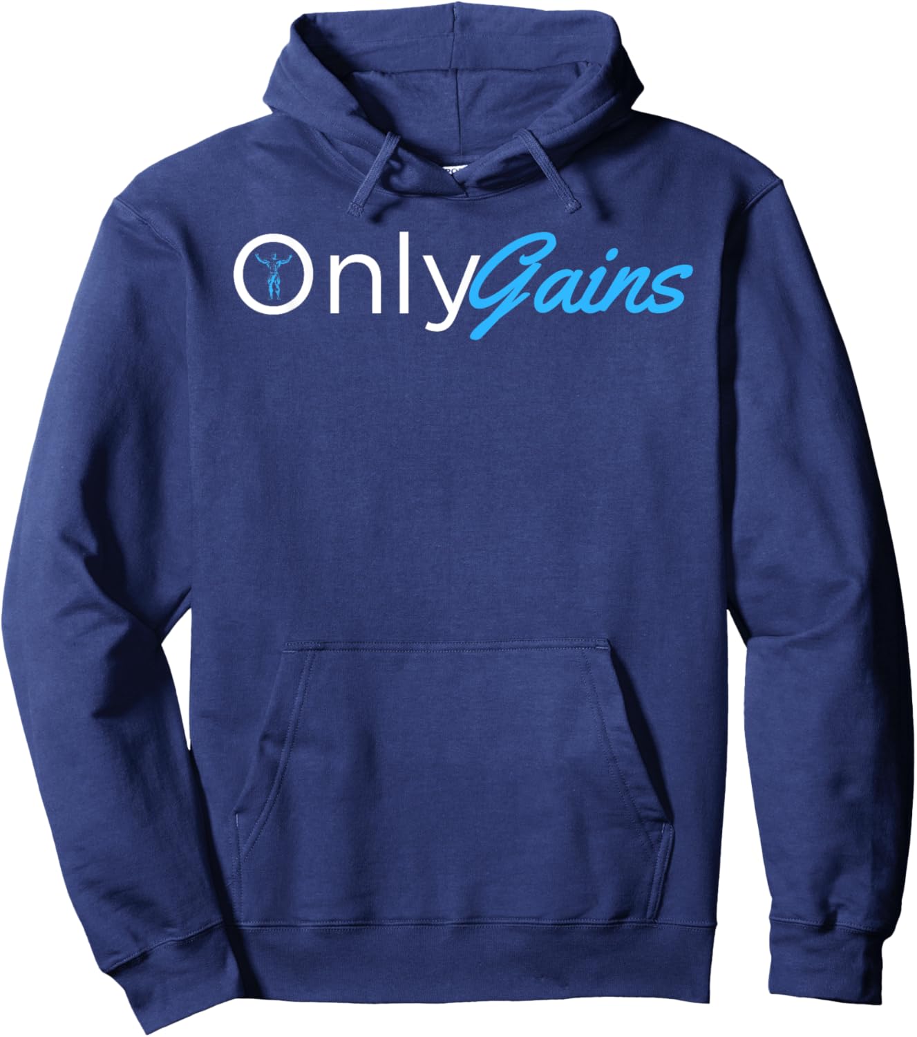 Only Gains - OnlyGains Funny Men's Fitness Bodybuilding Hoodie - Hoodie | Navy