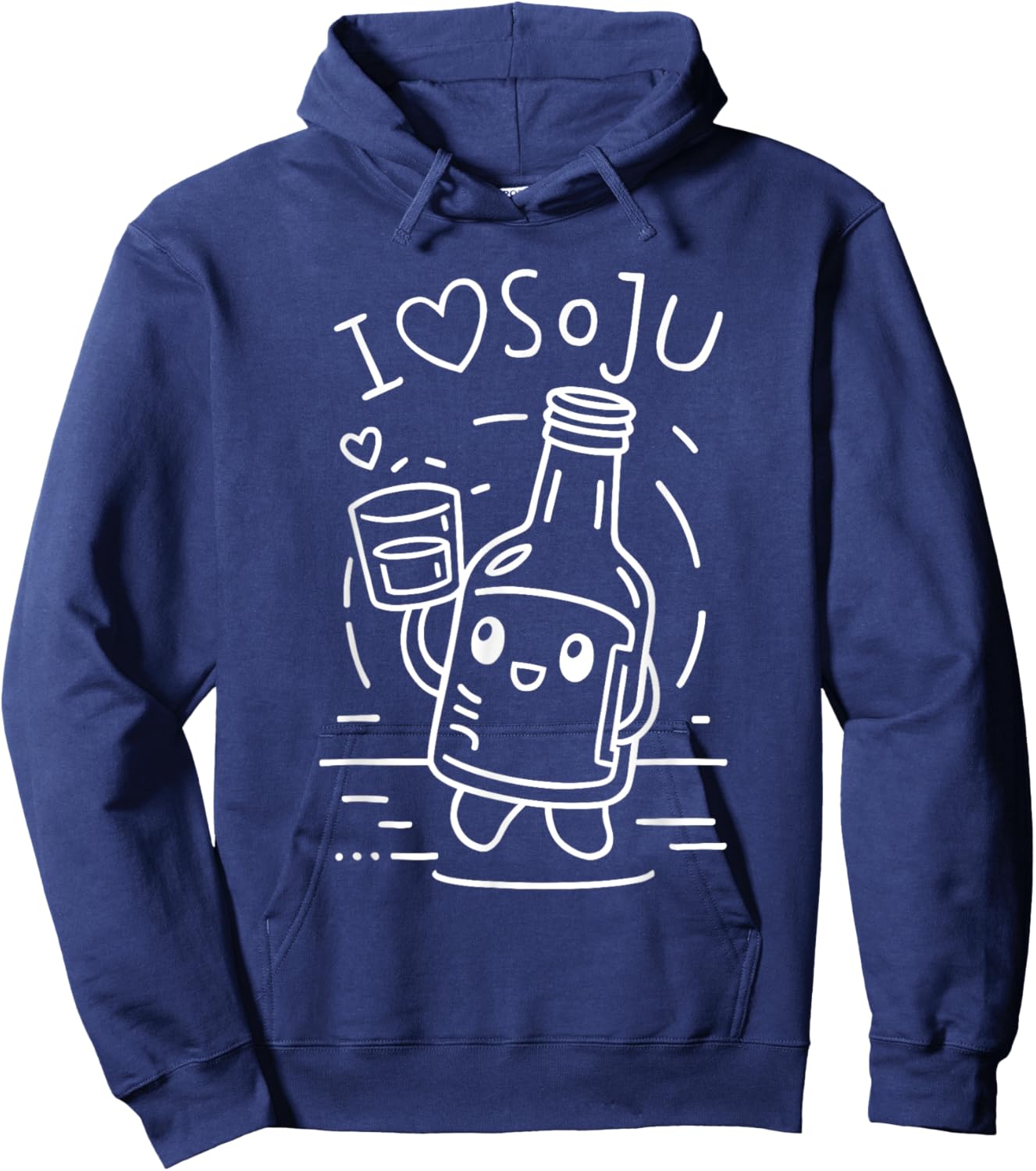 I Love Soju Korean Food Adorable Drink Hoodie - Hoodie | Navy