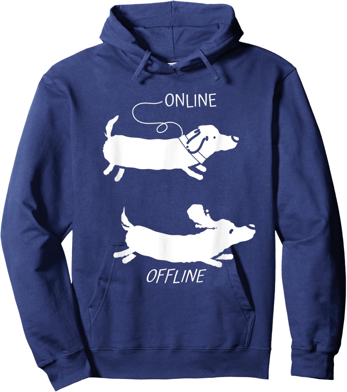 Rough-haired Dachshund Online Offline Dog Dachshund Hoodie - Hoodie | Navy