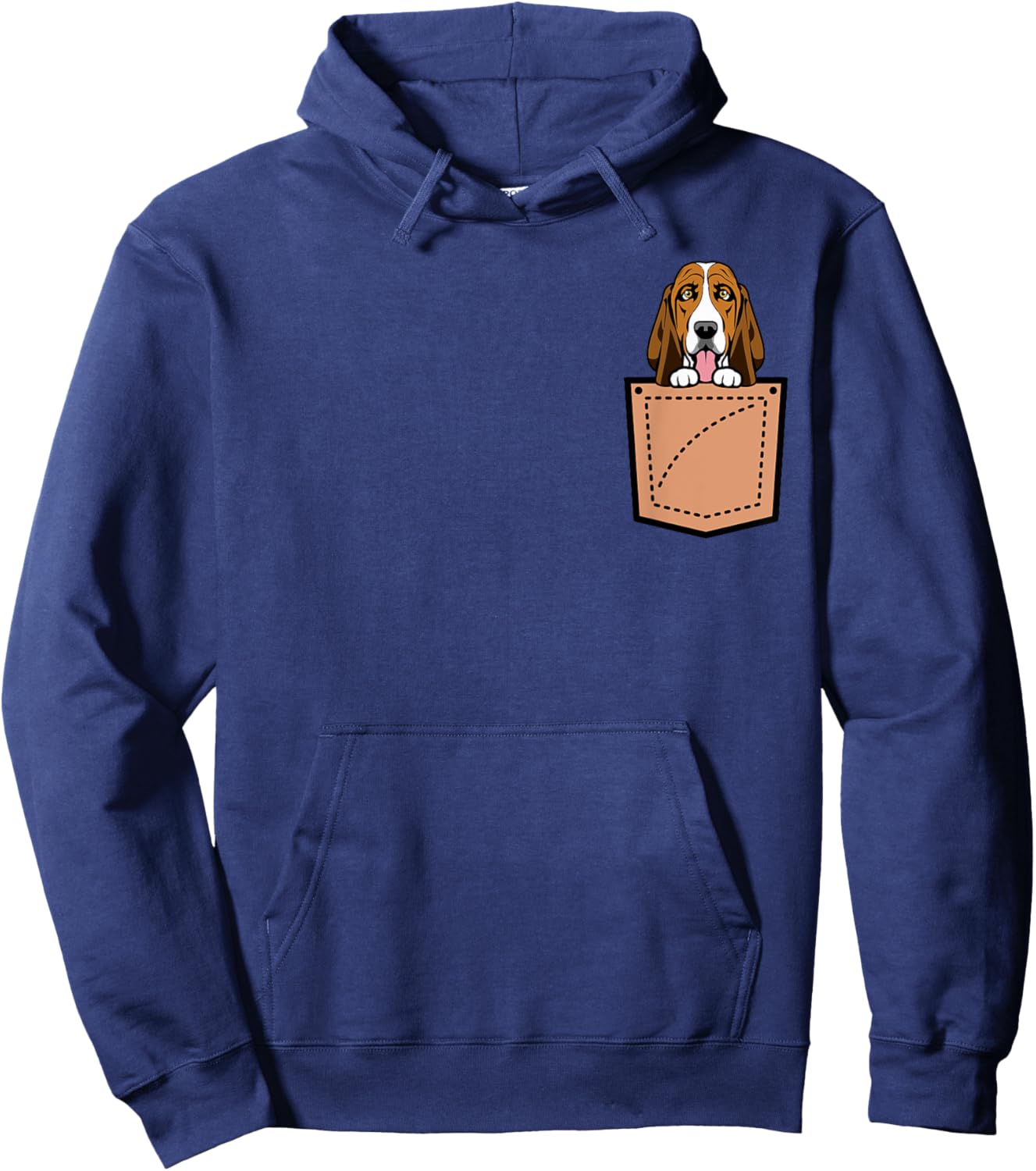 Basset Hound Pocket Dog Hoodie - Hoodie | Navy