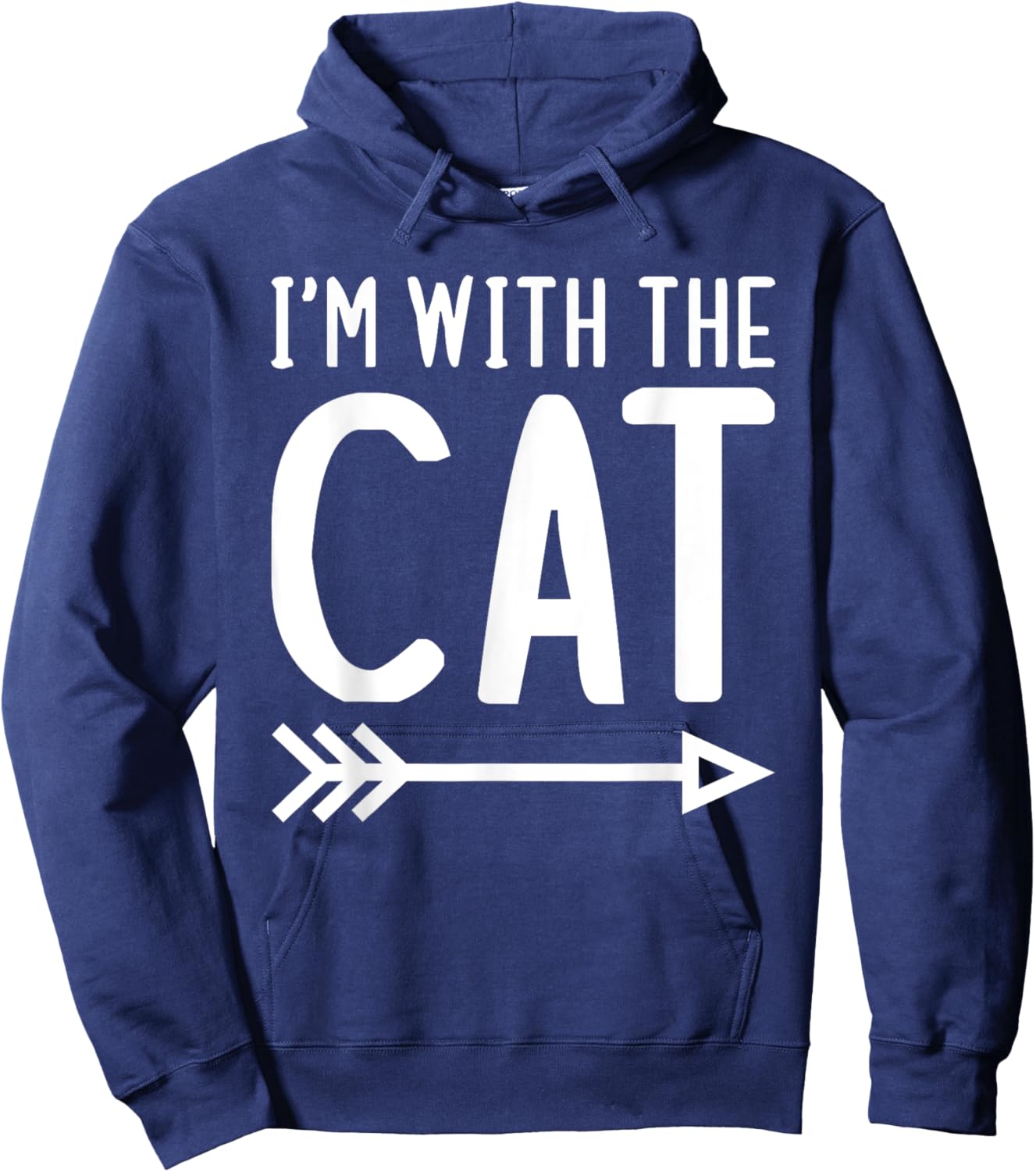 I'm With The Cat Funny Matching Halloween Couple Costume Women Kids Hoodie - Hoodie | Navy